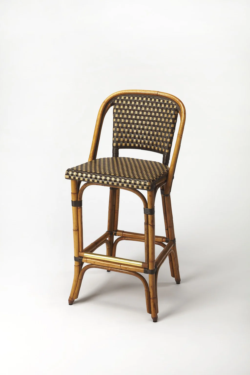 Brown And Beige Rattan Bar Stool By Homeroots - Image 8