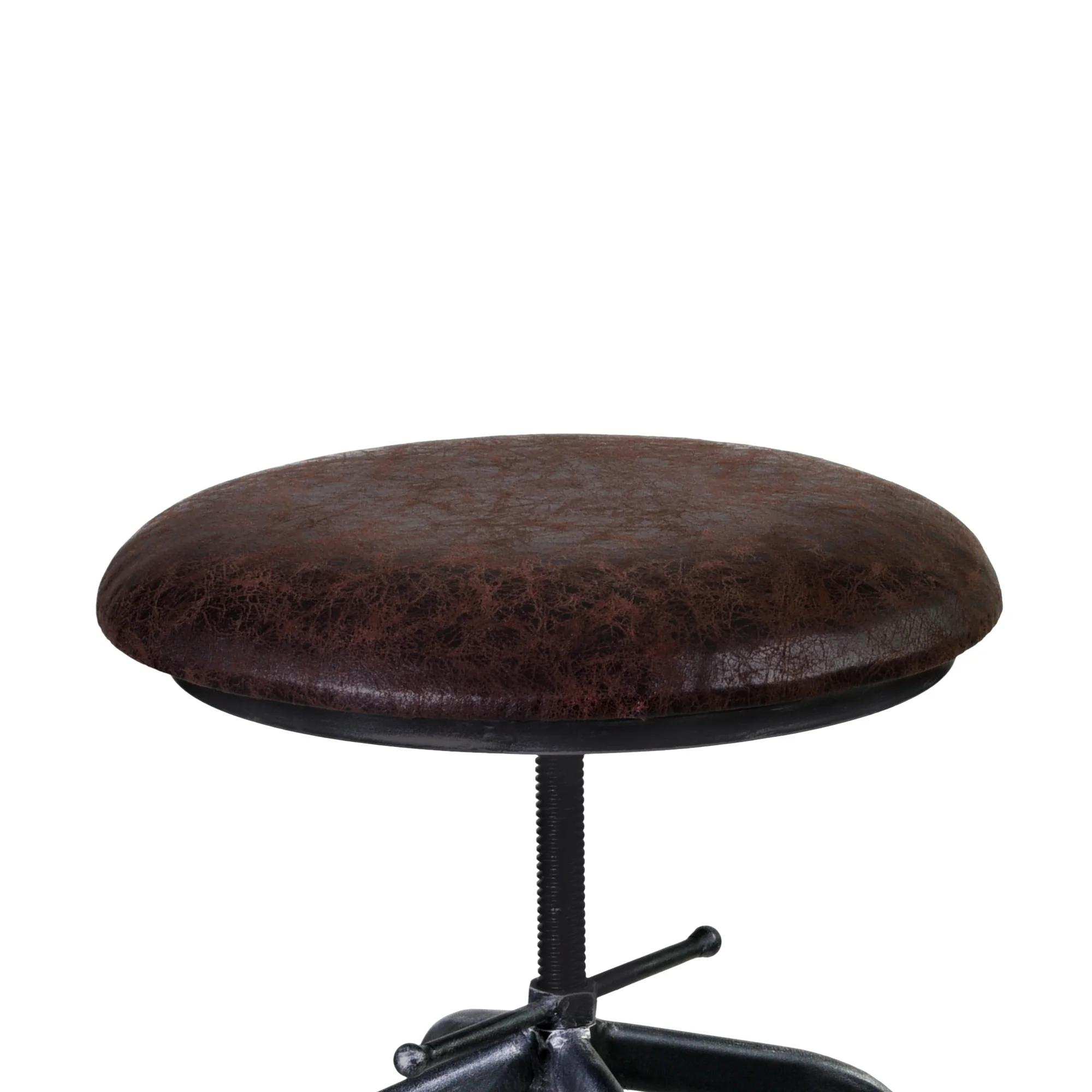 Brown and Black Adjustable Industrial Style Bar Stool By Homeroots - Image 3