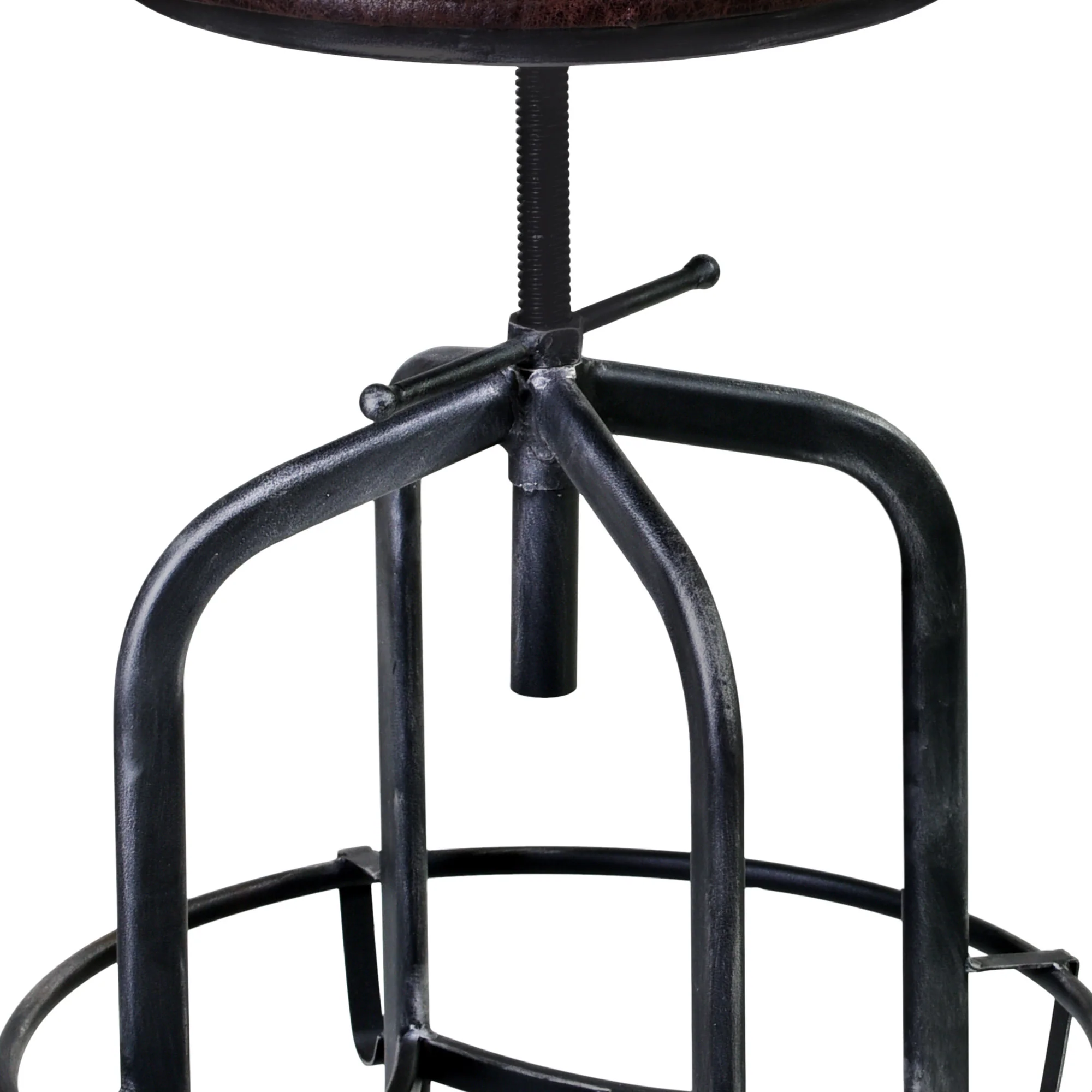 Brown and Black Adjustable Industrial Style Bar Stool By Homeroots - Image 4