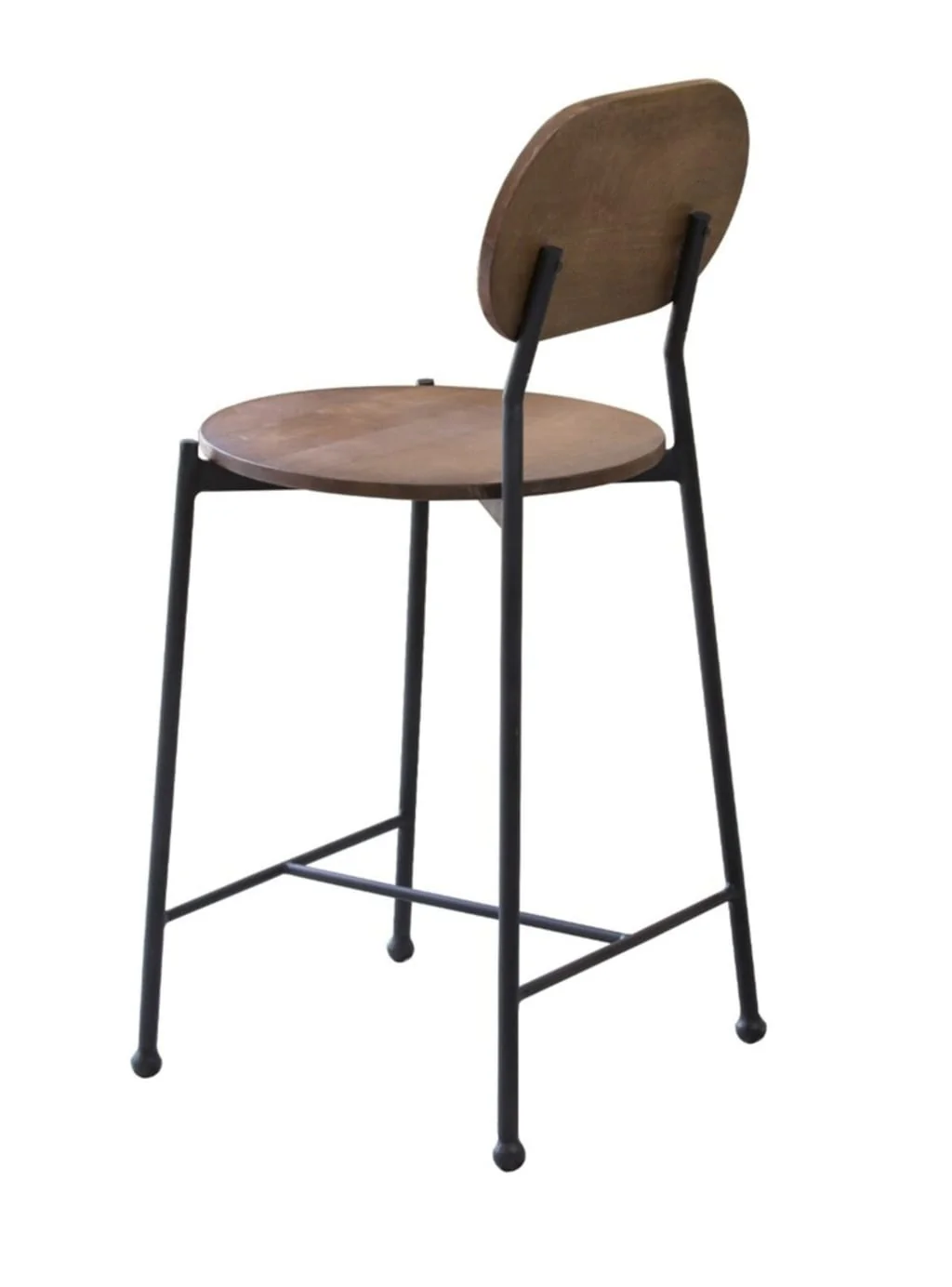Brown And Black Iron Low Back Bar Height Bar Chair By Homeroots - Image 3
