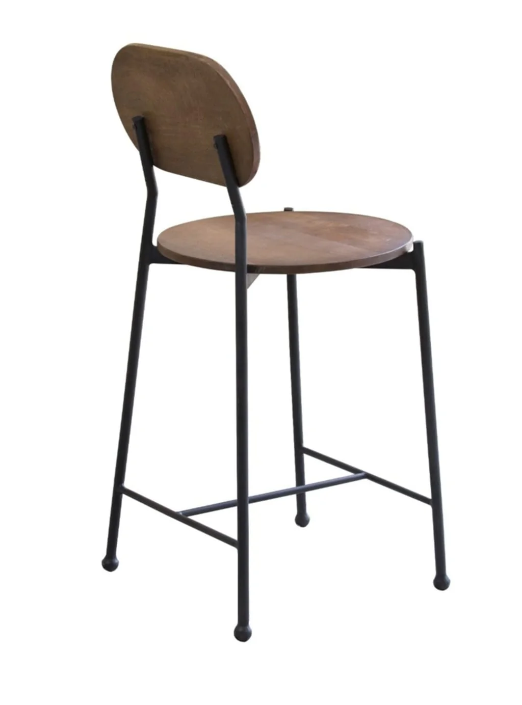 Brown And Black Iron Low Back Bar Height Bar Chair By Homeroots - Image 4