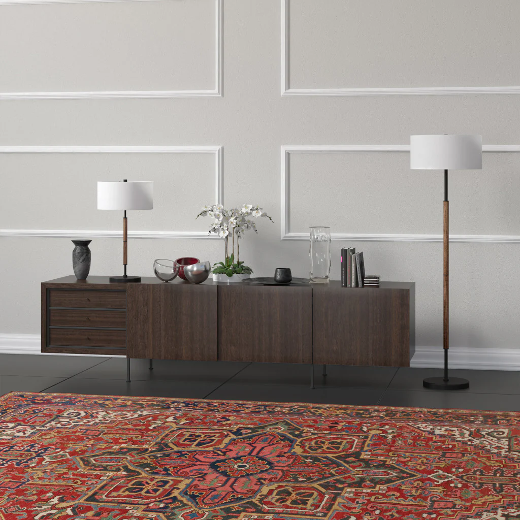 Brown and Black Metal Two Light Table Lamp With White Drum Shade By Homeroots - Image 4