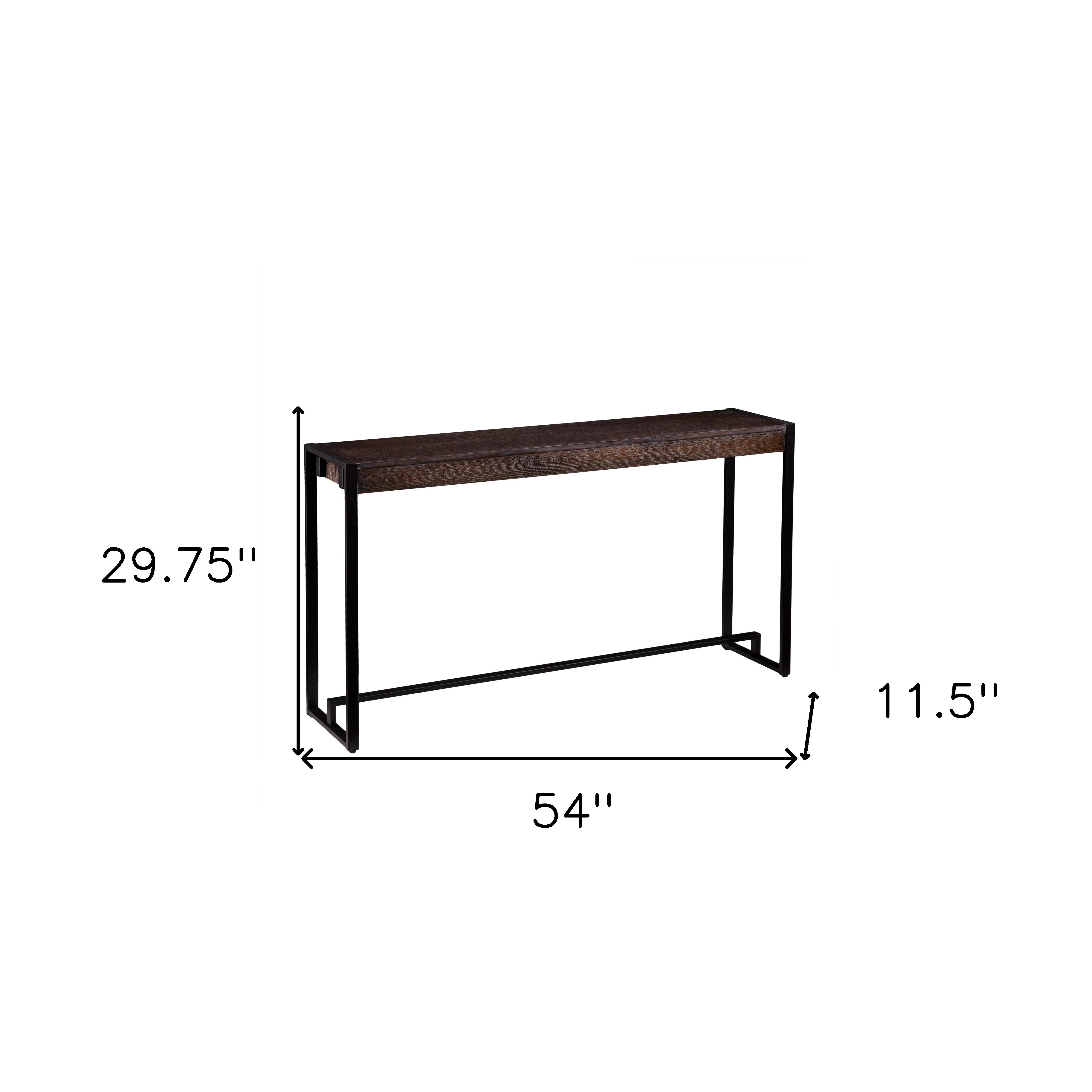 Brown and Black Sled Console Table By Homeroots - Image 3