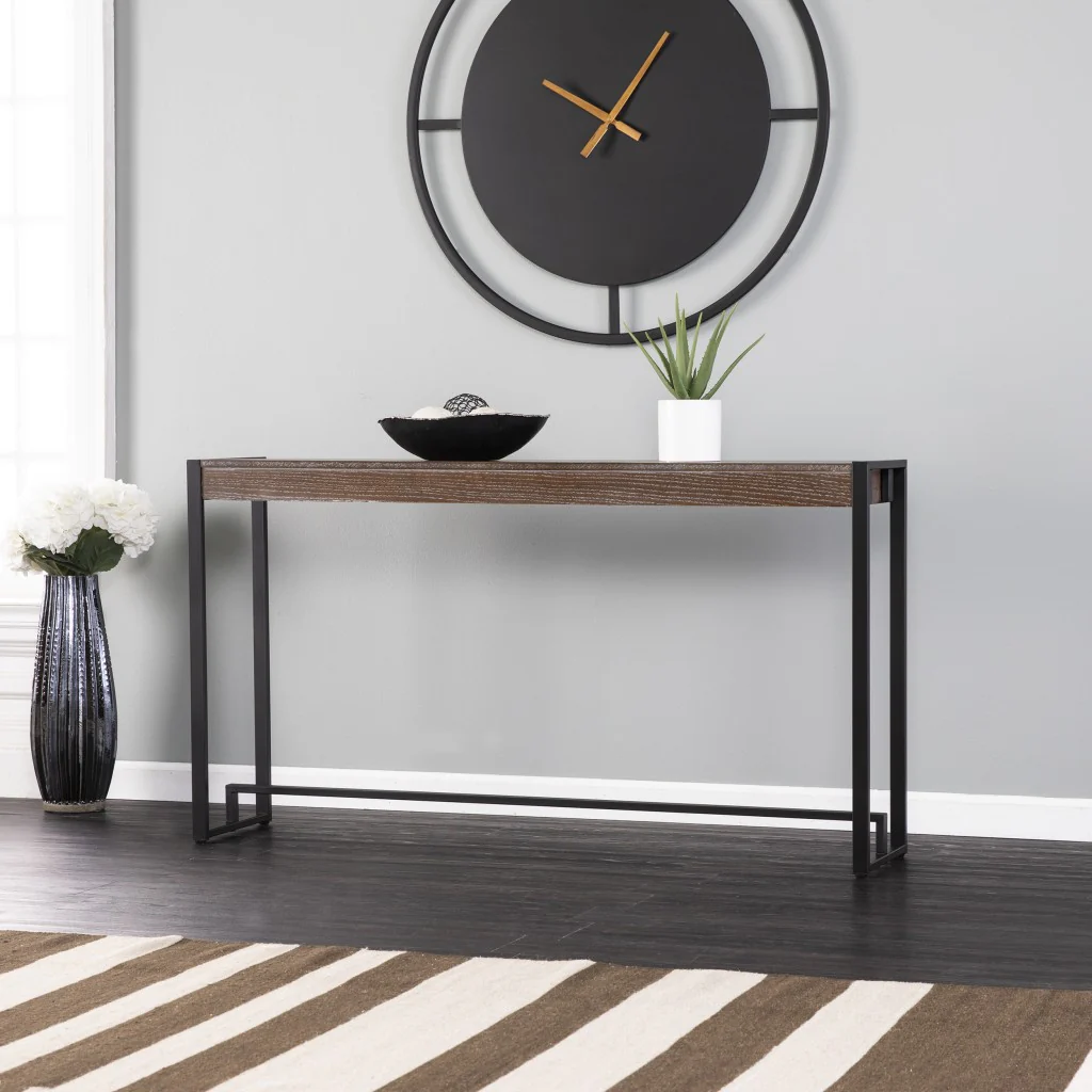 Brown and Black Sled Console Table By Homeroots - Image 5