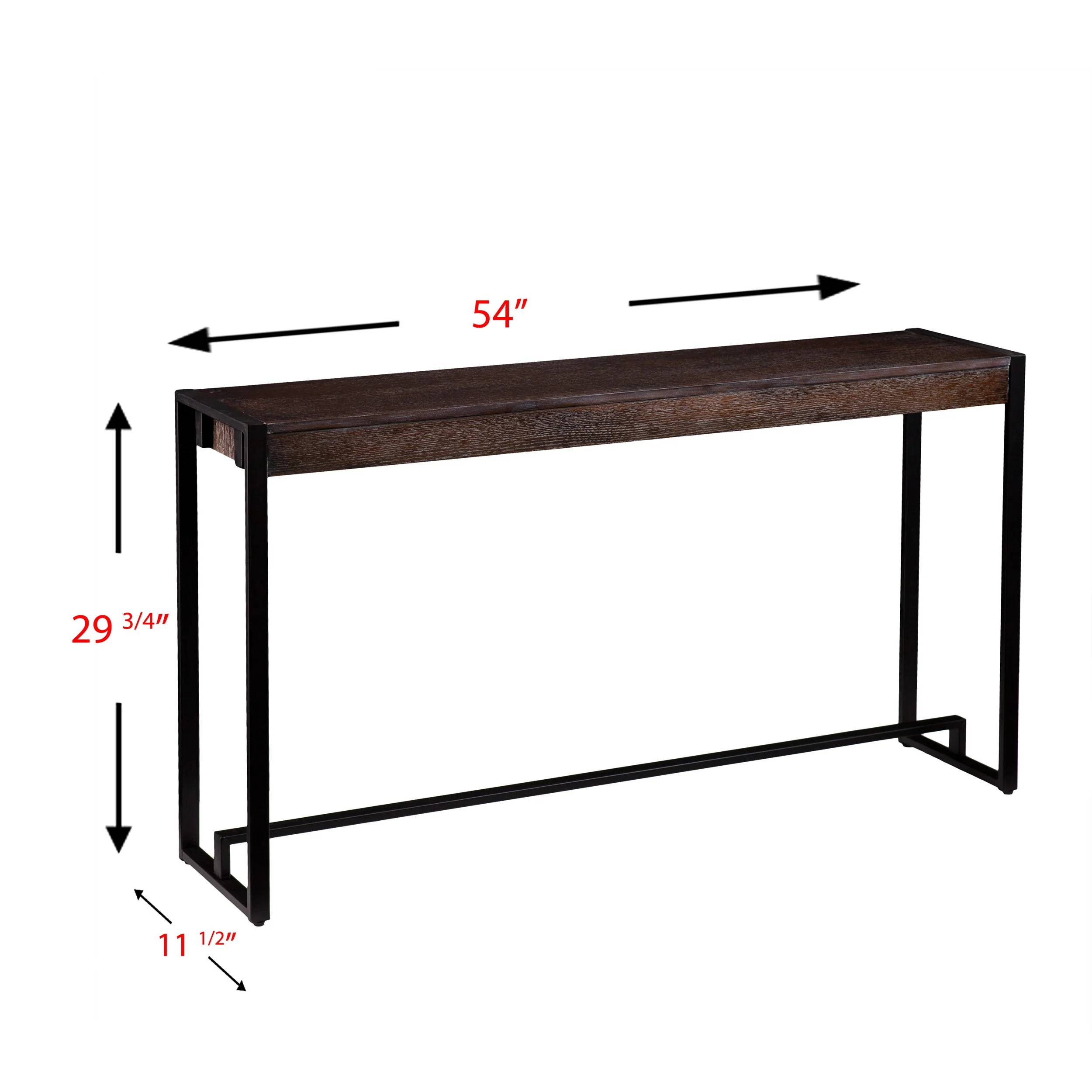Brown and Black Sled Console Table By Homeroots - Image 6