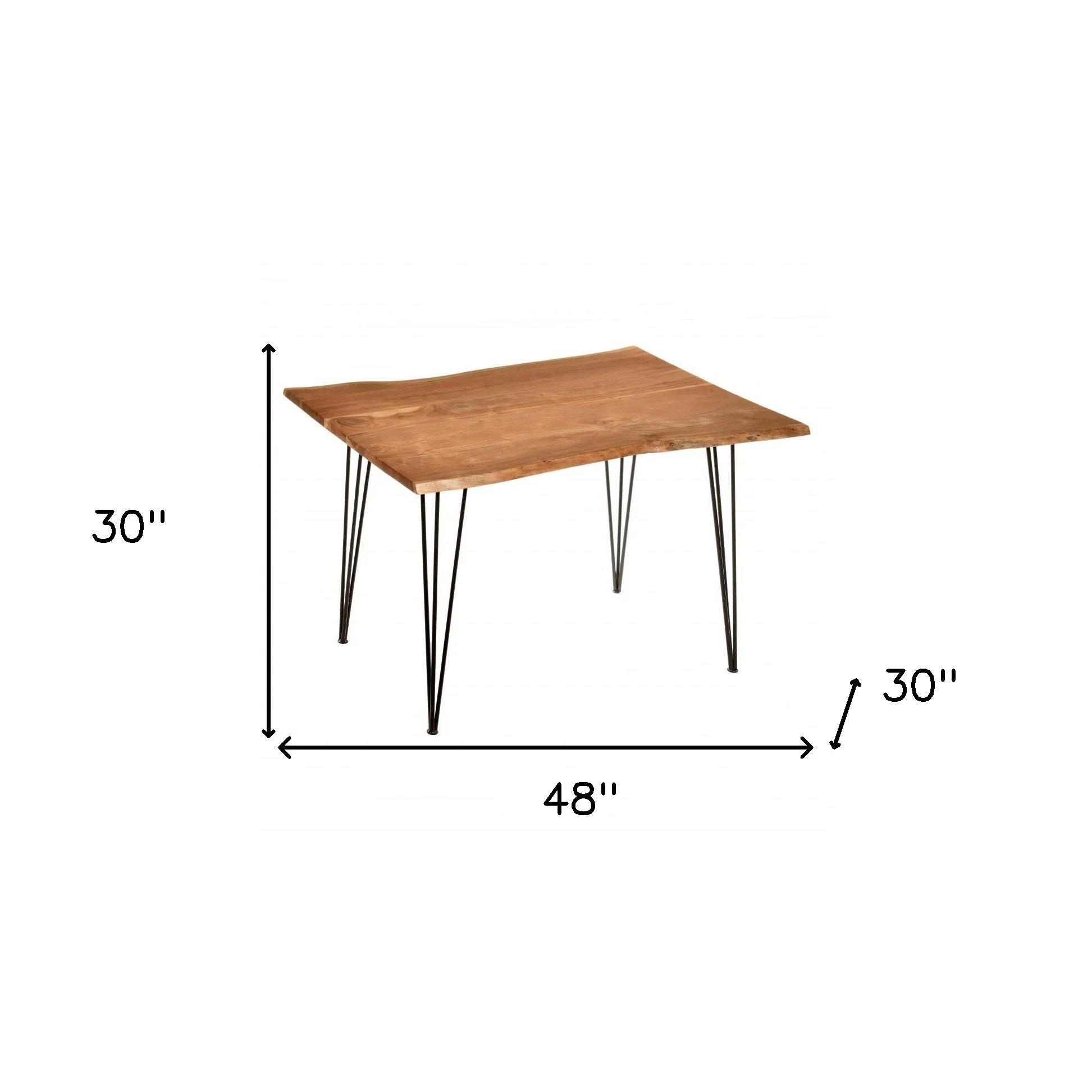 Brown And Black Solid Wood And Iron Dining Table By Homeroots - Image 6