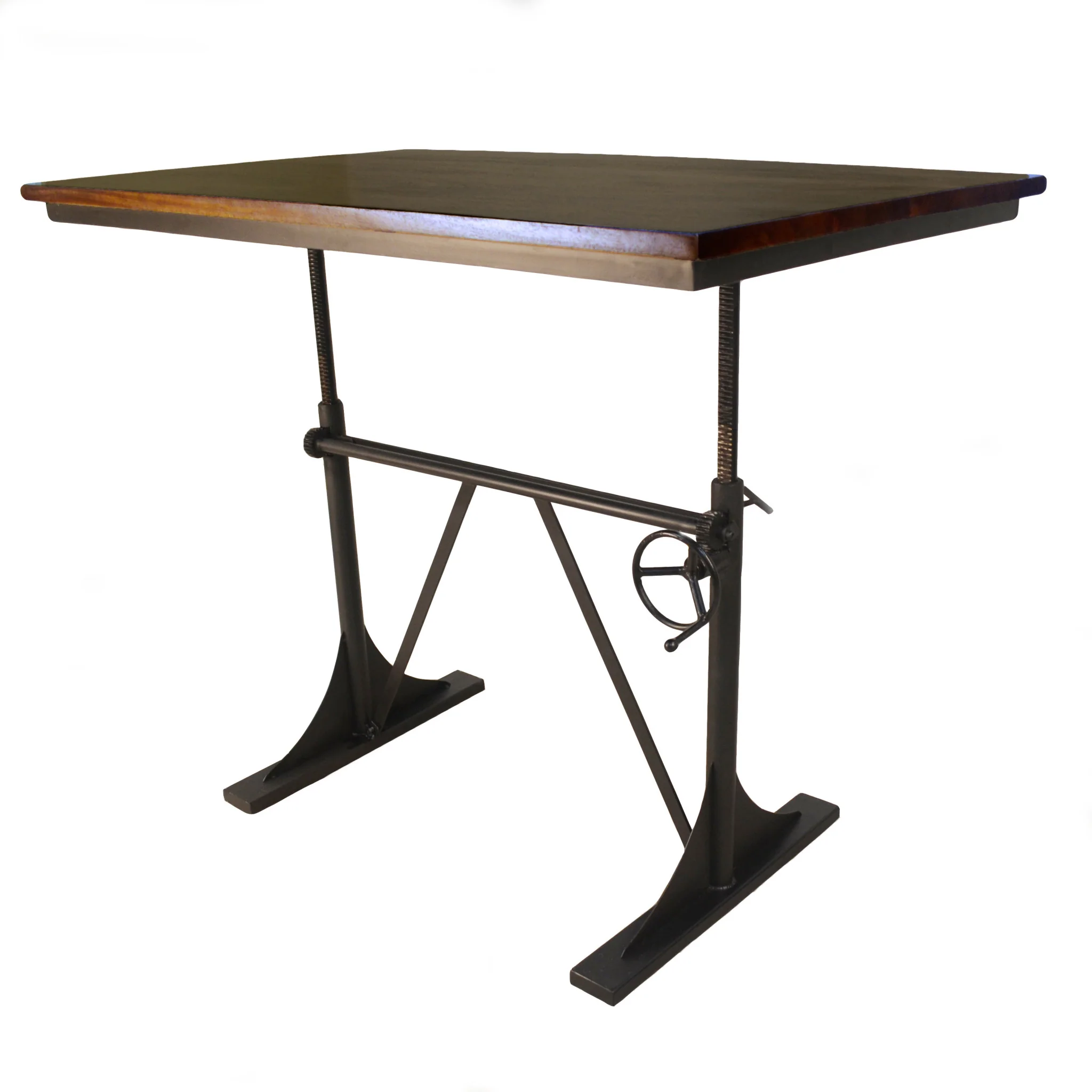 Brown And Black Solid Wood And Iron Trestle Base Dining Table By Homeroots - Image 3