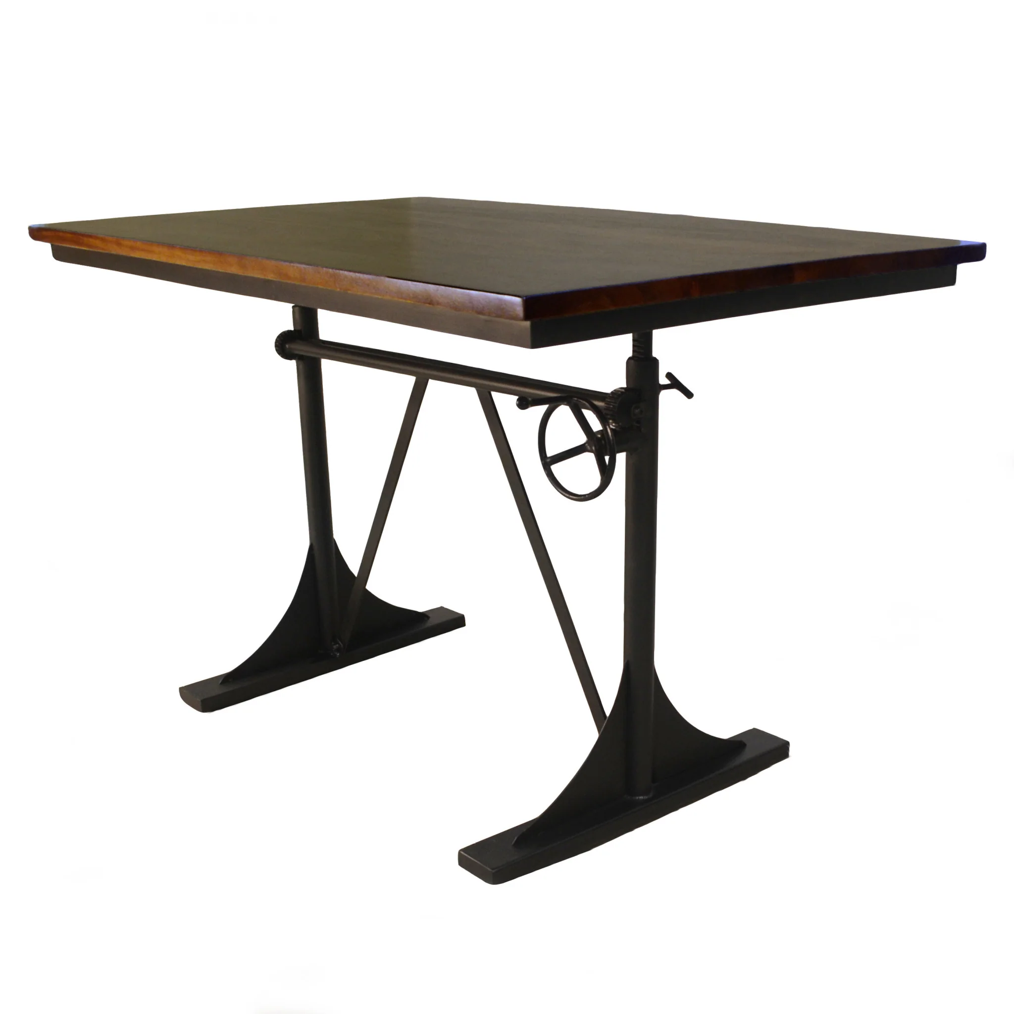 Brown And Black Solid Wood And Iron Trestle Base Dining Table By Homeroots - Image 4