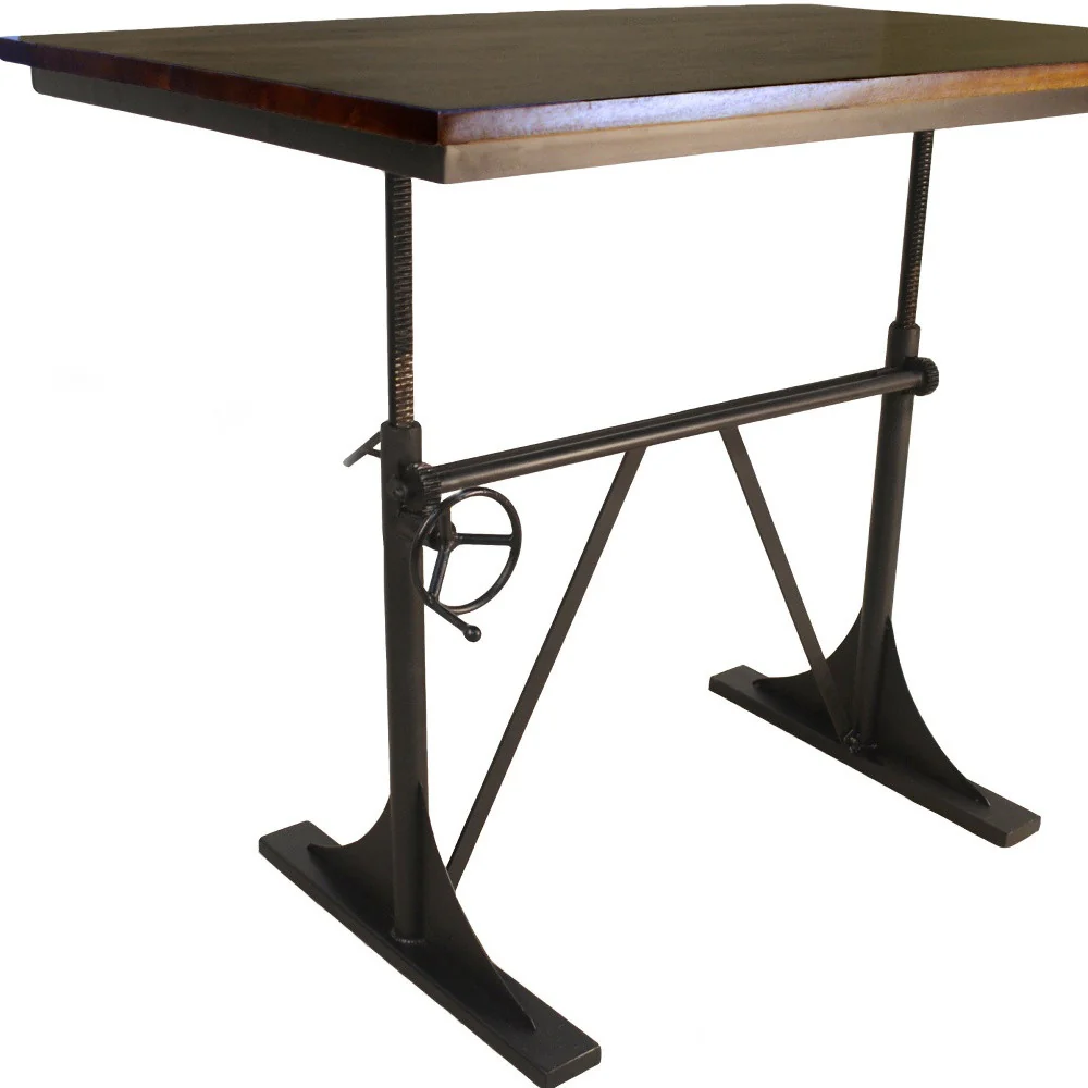Brown And Black Solid Wood And Iron Trestle Base Dining Table By Homeroots - Image 6
