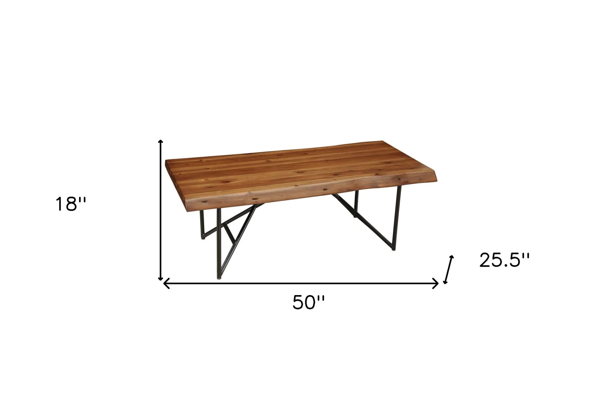 Brown And Black Solid Wood And Metal Coffee Table By Homeroots - Image 6