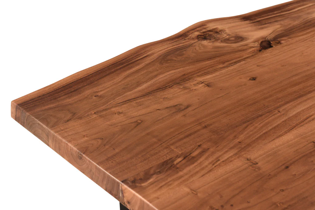 Brown And Black Solid Wood And Metal Dining Table By Homeroots - Image 2