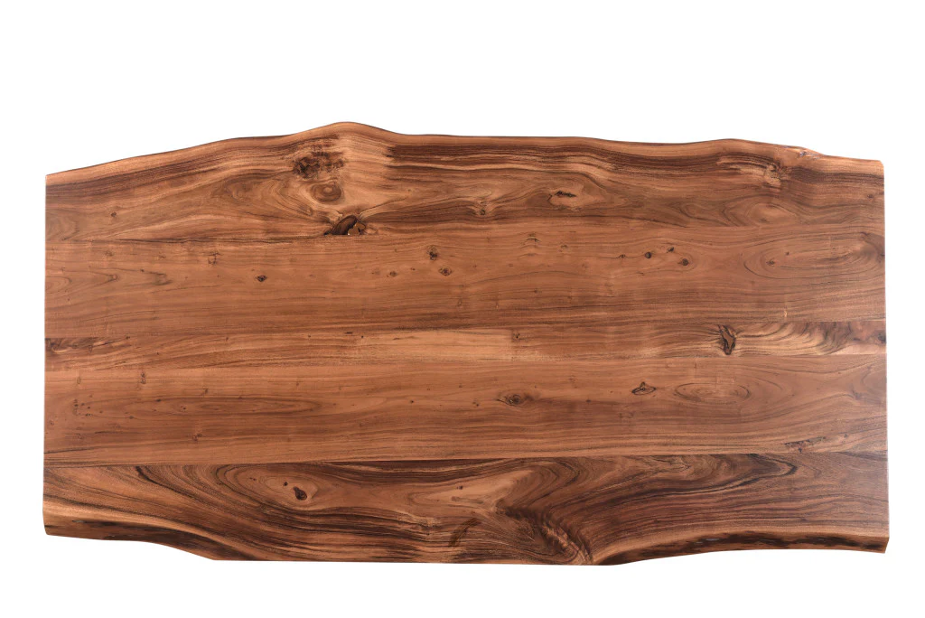 Brown And Black Solid Wood And Metal Dining Table By Homeroots - Image 4