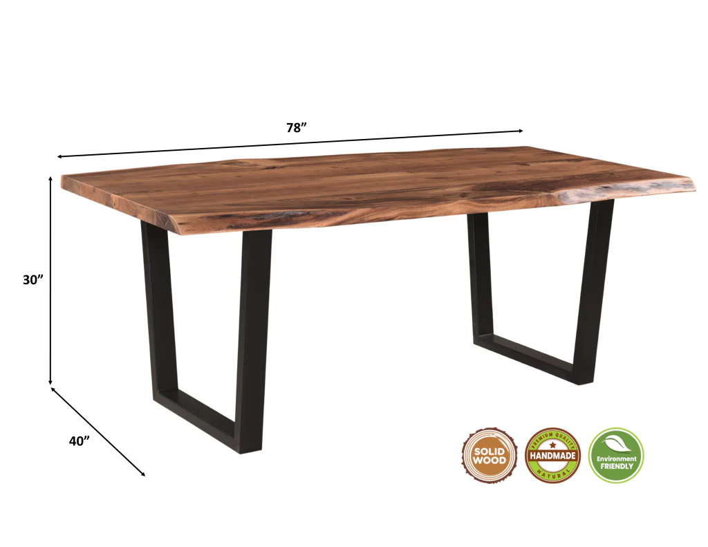 Brown And Black Solid Wood And Metal Dining Table By Homeroots - Image 7