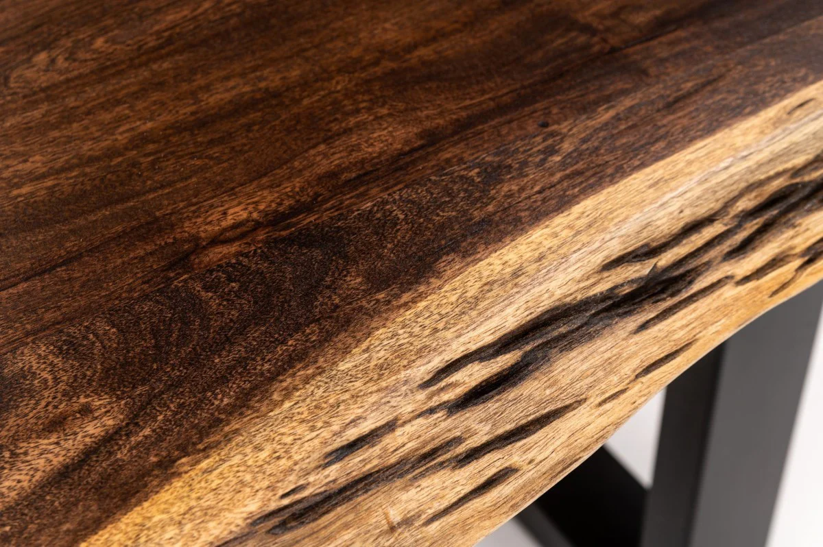 Brown And Black Solid Wood And Metal Sled Base Dining Table By Homeroots - Image 7