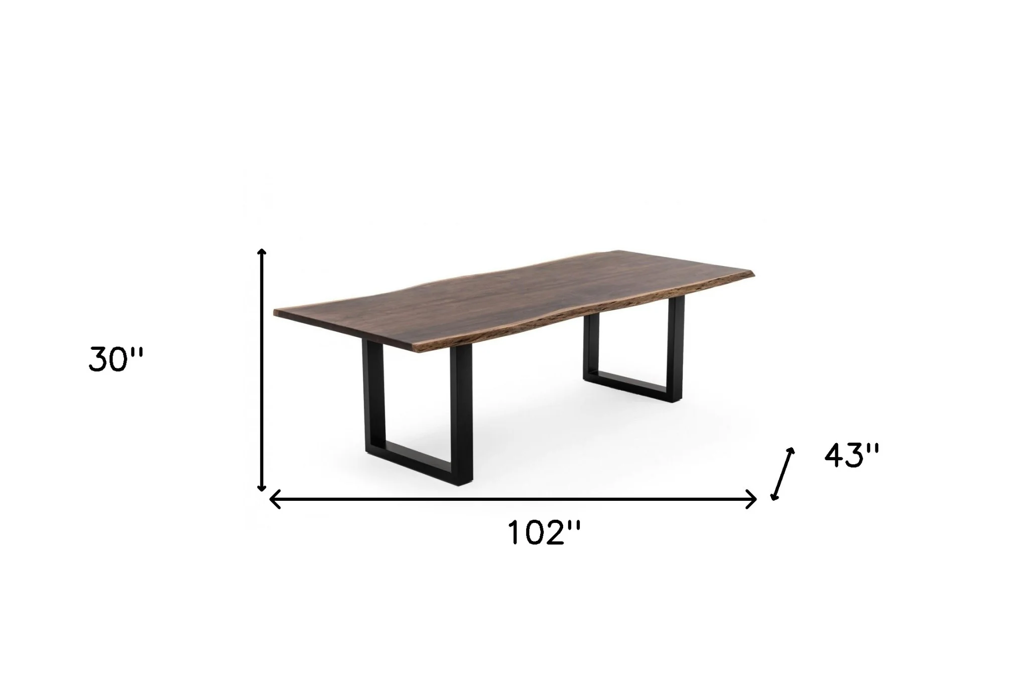 Brown And Black Solid Wood And Metal Sled Base Dining Table By Homeroots - Image 8
