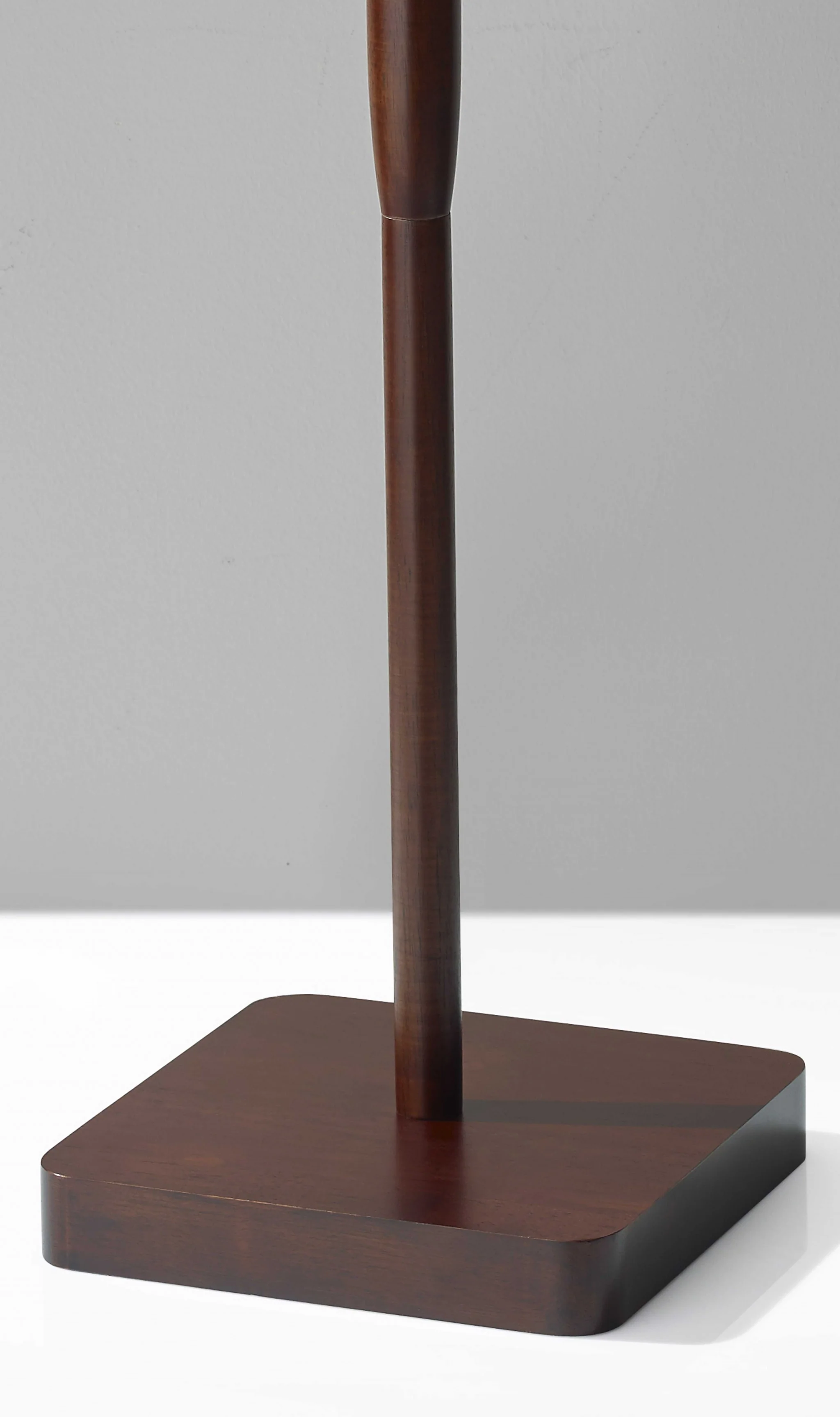 Brown And Black Solid Wood Floor Lamp With Dark Gray Fabric Drum Shade By Homeroots - Image 6