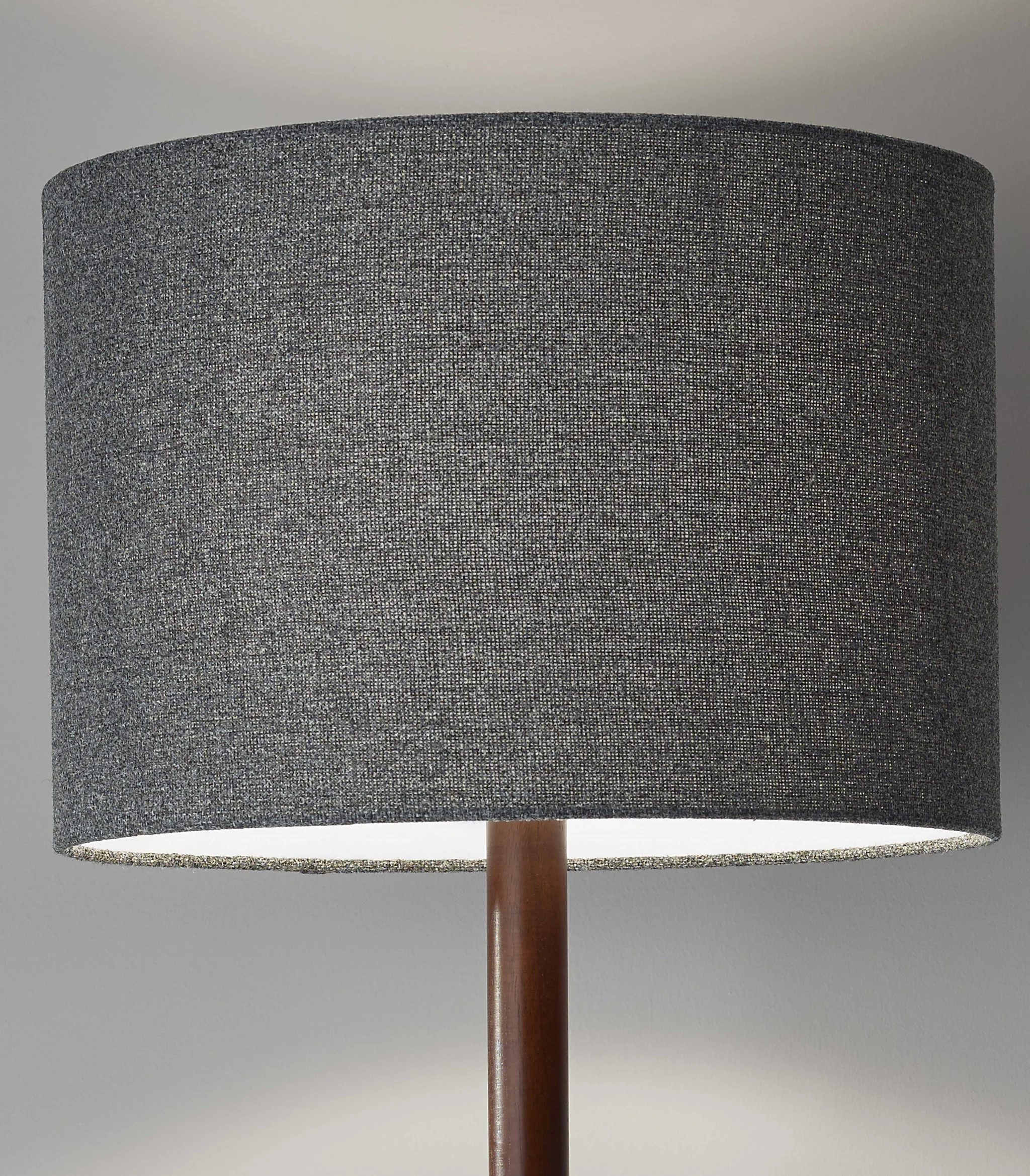 Brown And Black Solid Wood Floor Lamp With Dark Gray Fabric Drum Shade By Homeroots - Image 8