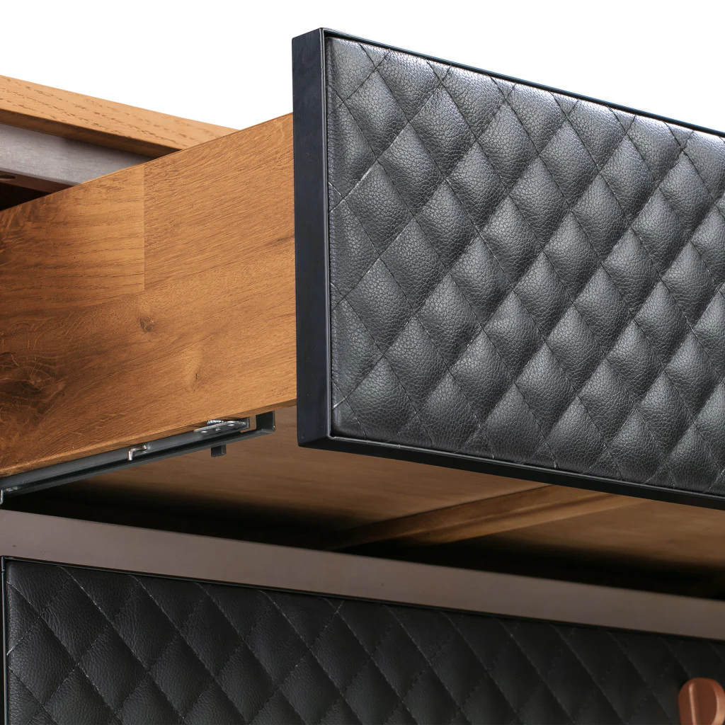 Brown and Black Solid Wood Three Drawer Double Dresser By Homeroots - Image 8