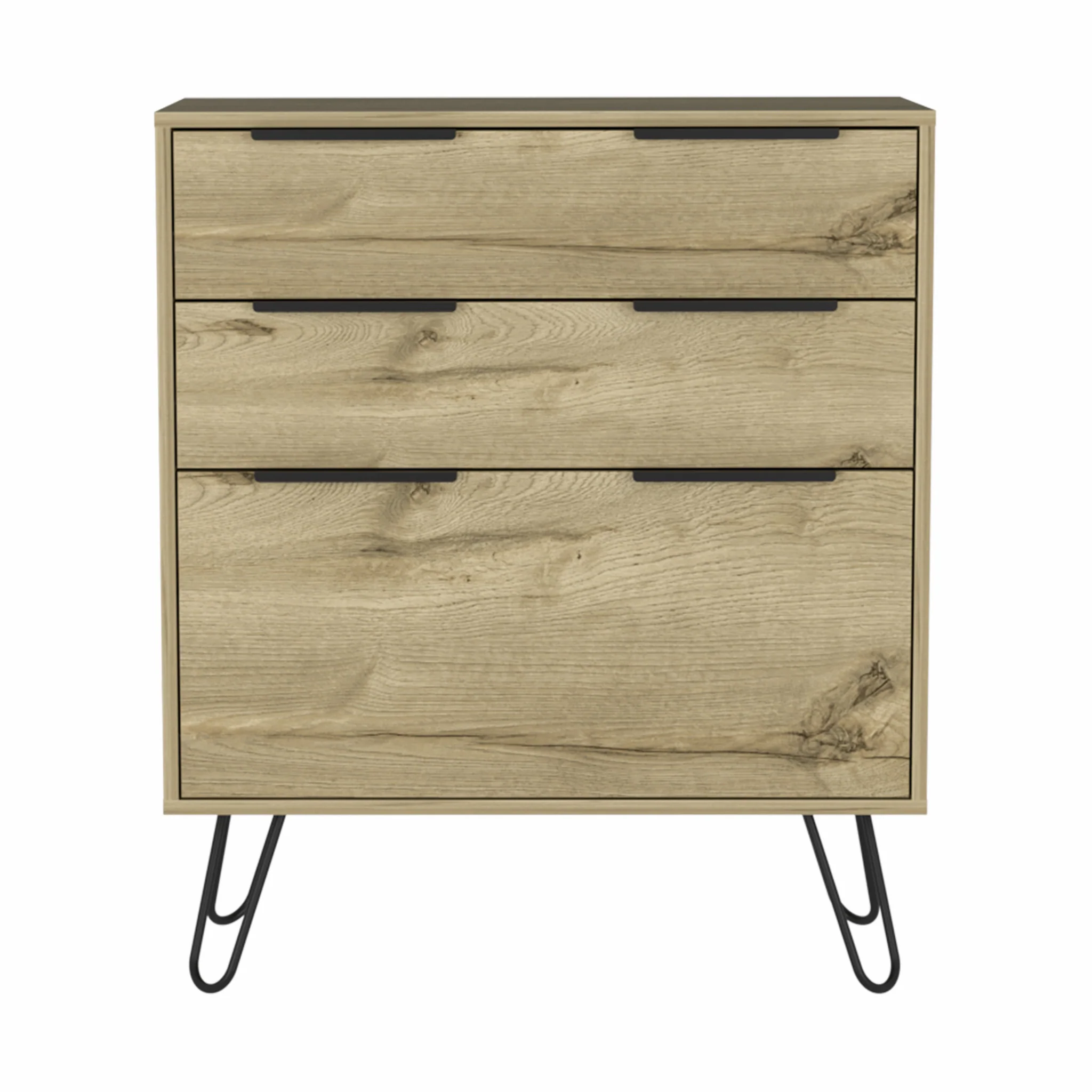 Brown and Black Three Drawer Dresser By Homeroots - Image 2
