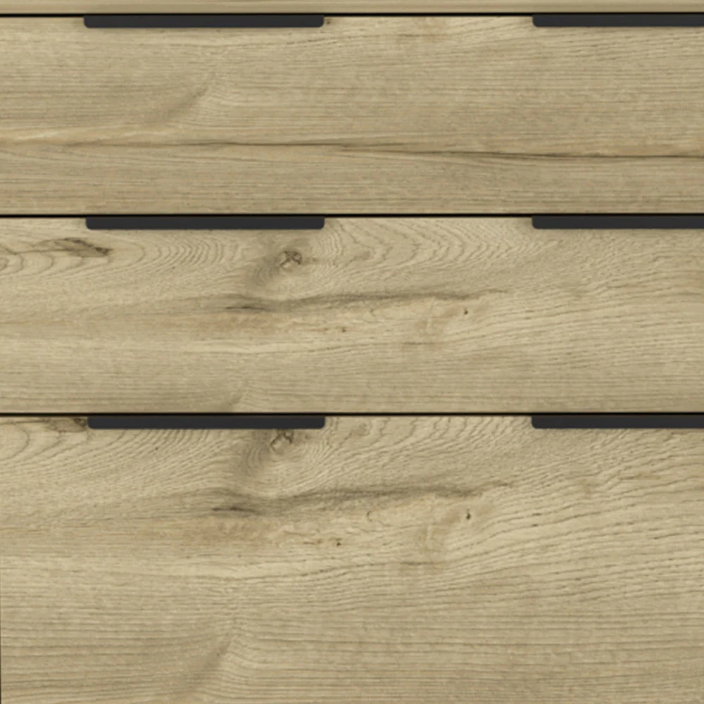 Brown and Black Three Drawer Dresser By Homeroots - Image 4