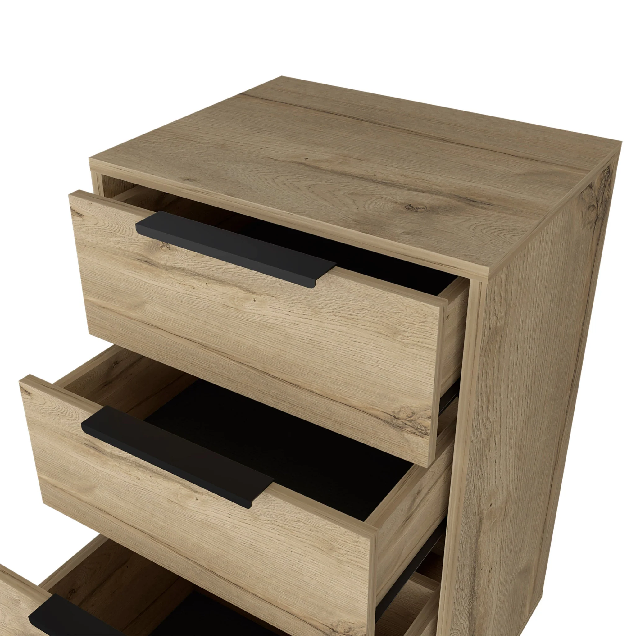 Brown and Black Three Drawer Standard Chest By Homeroots - Image 3