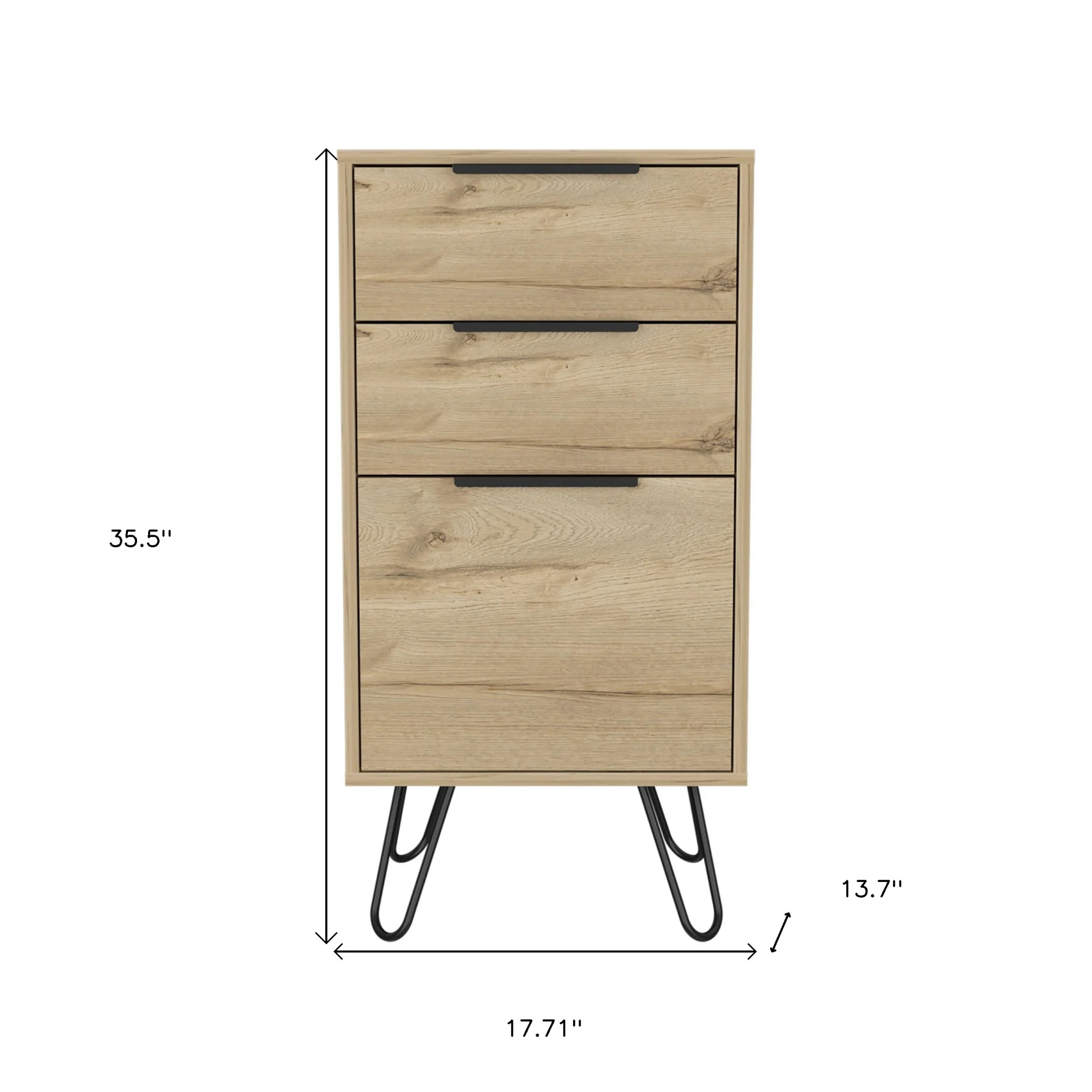 Brown and Black Three Drawer Standard Chest By Homeroots - Image 7