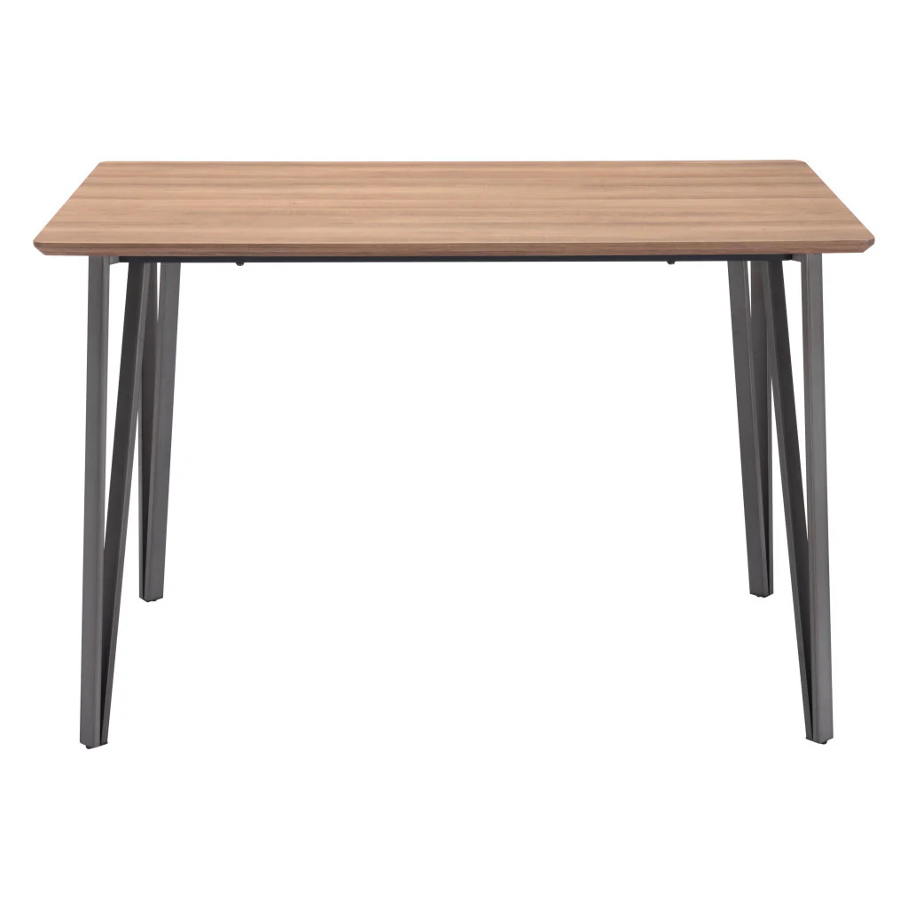 Brown And Gray Wood And Steel Dining Table By Homeroots - Image 6