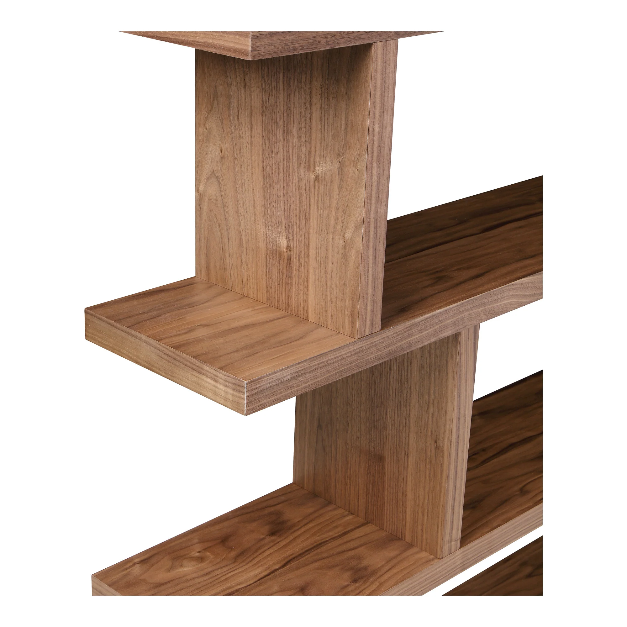Brown And Natural Wood Five Tier Bookcase By Homeroots - Image 3
