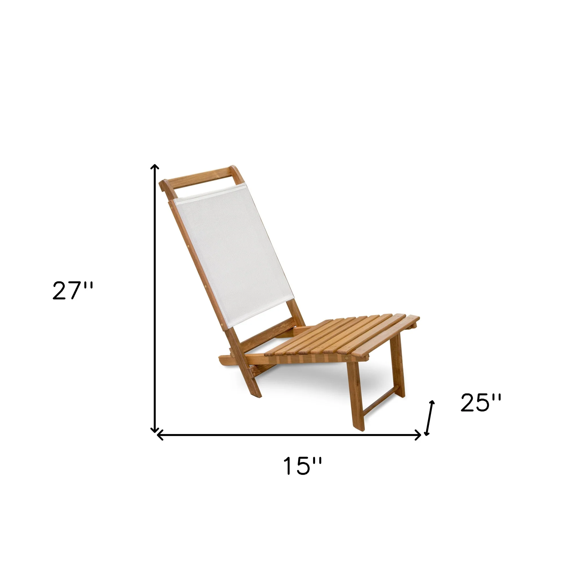 Brown and Natural Wood Solid Wood Outdoor Deck Chair By Homeroots - Image 3
