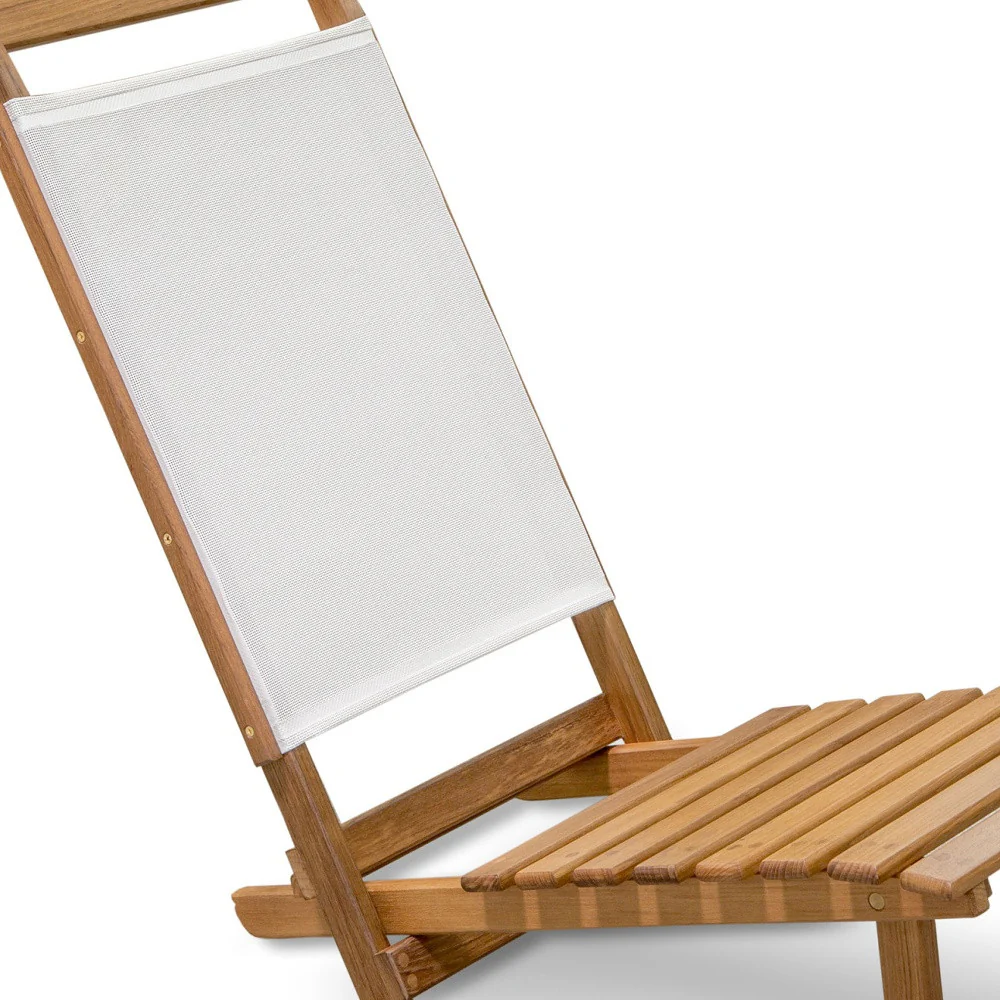 Brown and Natural Wood Solid Wood Outdoor Deck Chair By Homeroots - Image 5