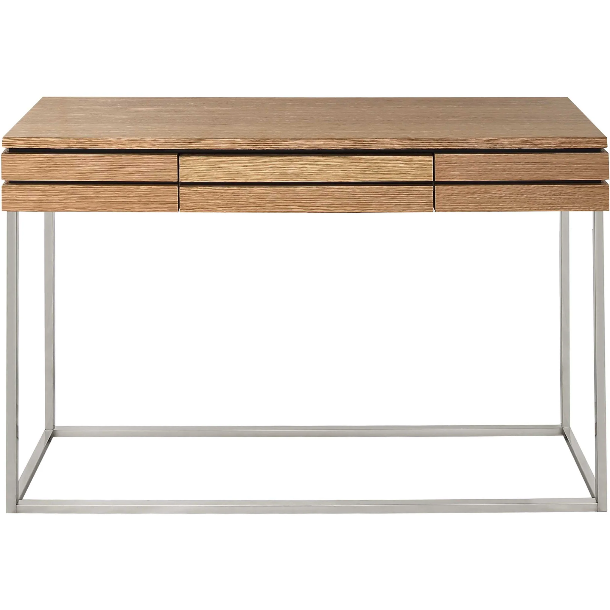 Brown and Silver Frame Console Table And Drawers By Homeroots - Image 2
