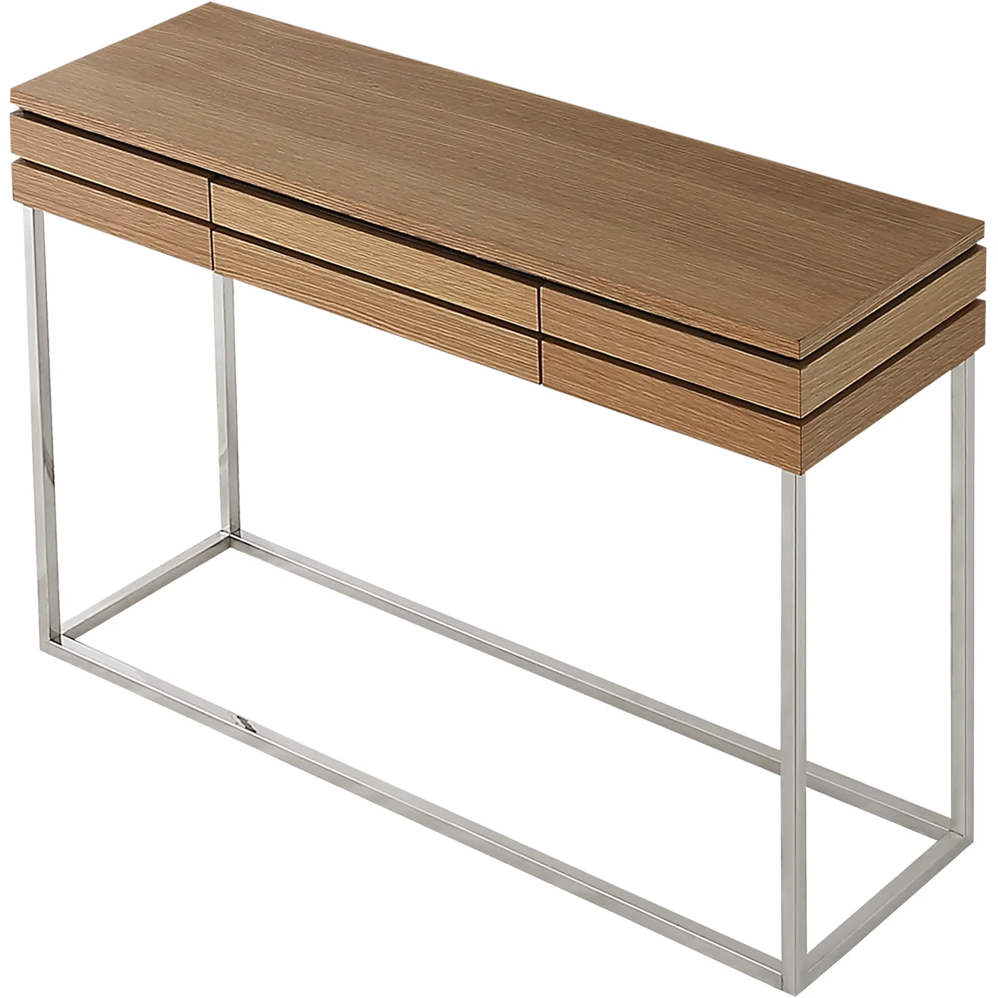 Brown and Silver Frame Console Table And Drawers By Homeroots - Image 3
