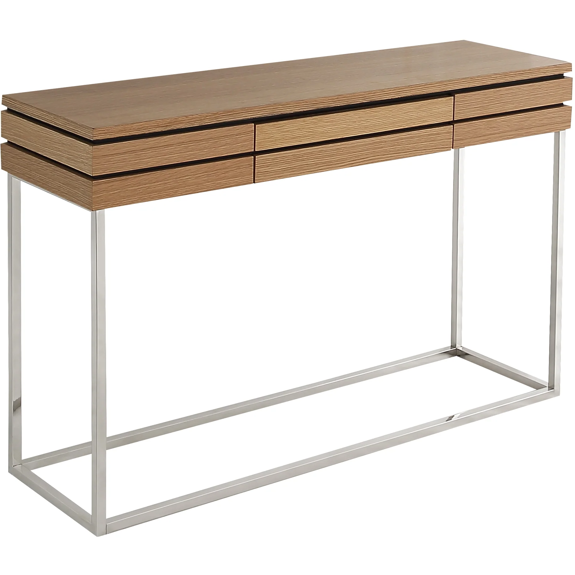 Brown and Silver Frame Console Table And Drawers By Homeroots - Image 4