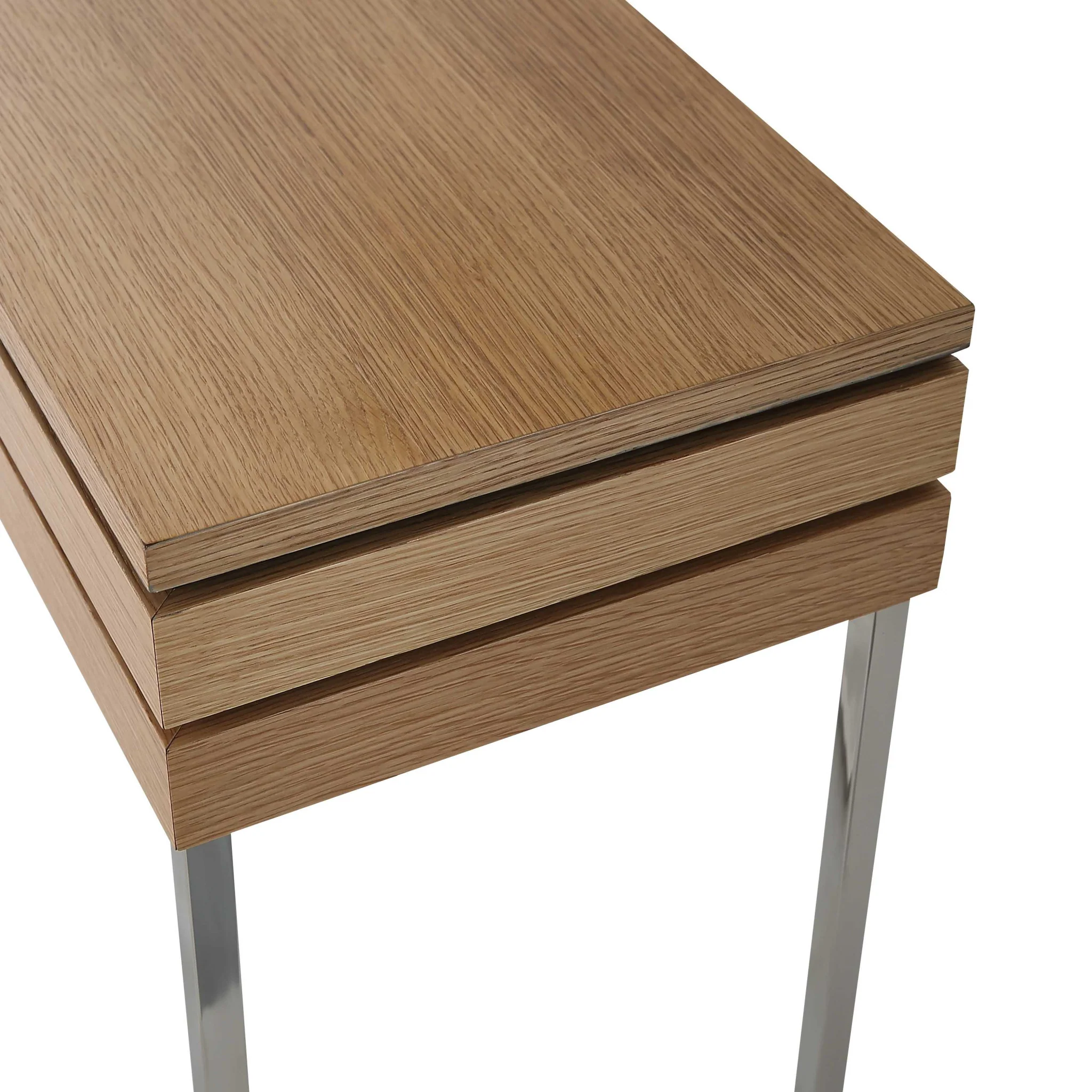 Brown and Silver Frame Console Table And Drawers By Homeroots - Image 6