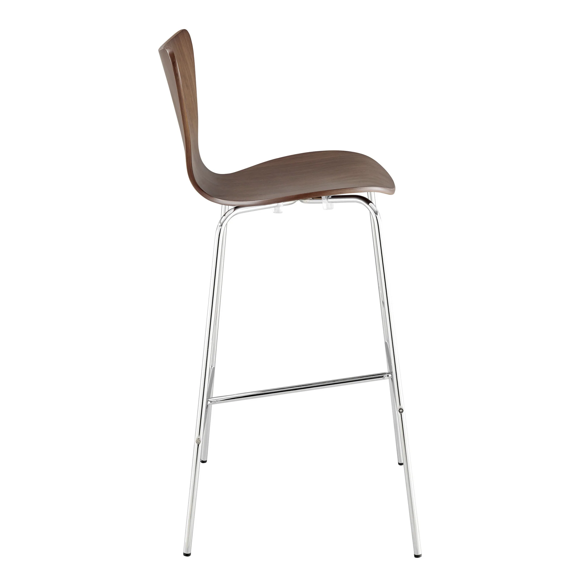 Brown And Silver Metallic Stainless Steel Bar Chair By Homeroots - Image 3