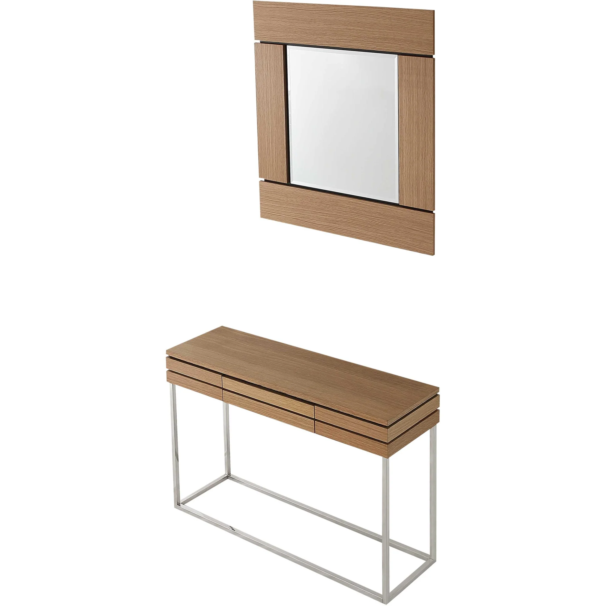 Brown and Silver Wood Frame Console Table With Drawer By Homeroots - Image 5