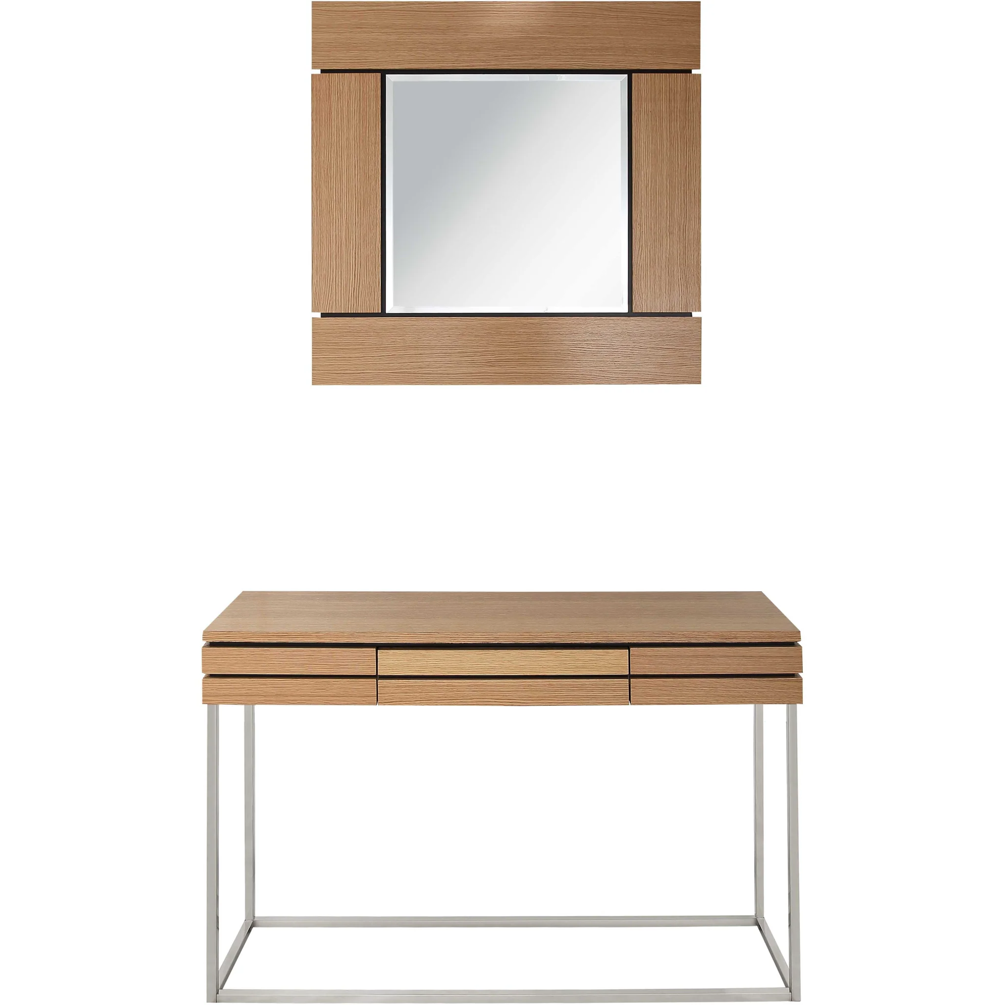 Brown and Silver Wood Frame Console Table With Drawer By Homeroots - Image 6