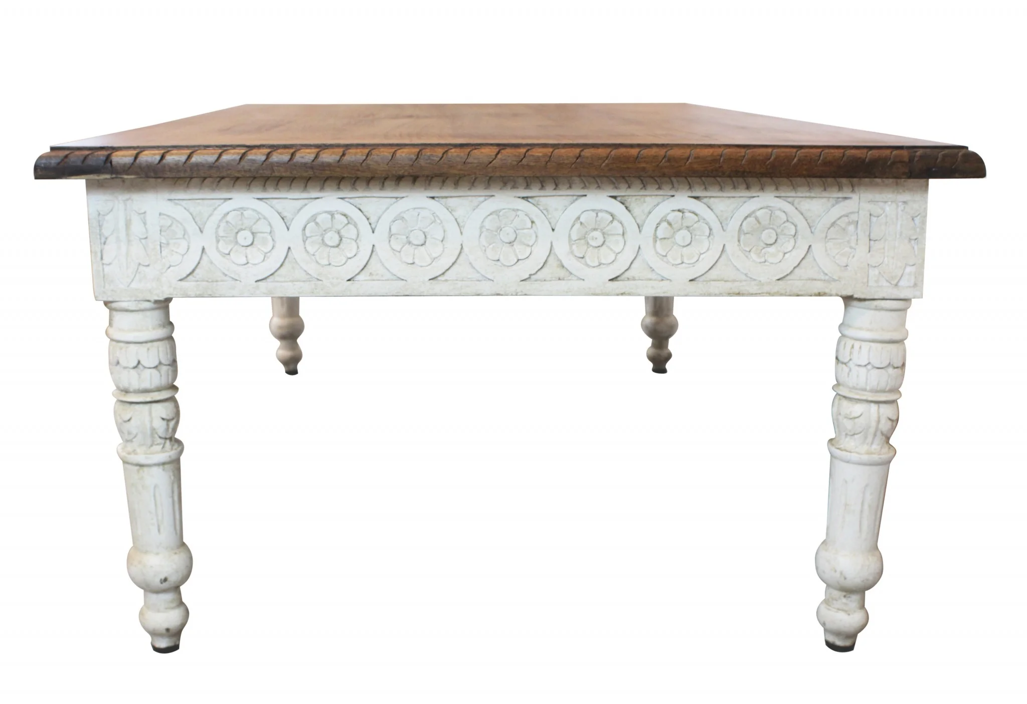 Brown and White Decorative Coffee Table By Homeroots - Image 2