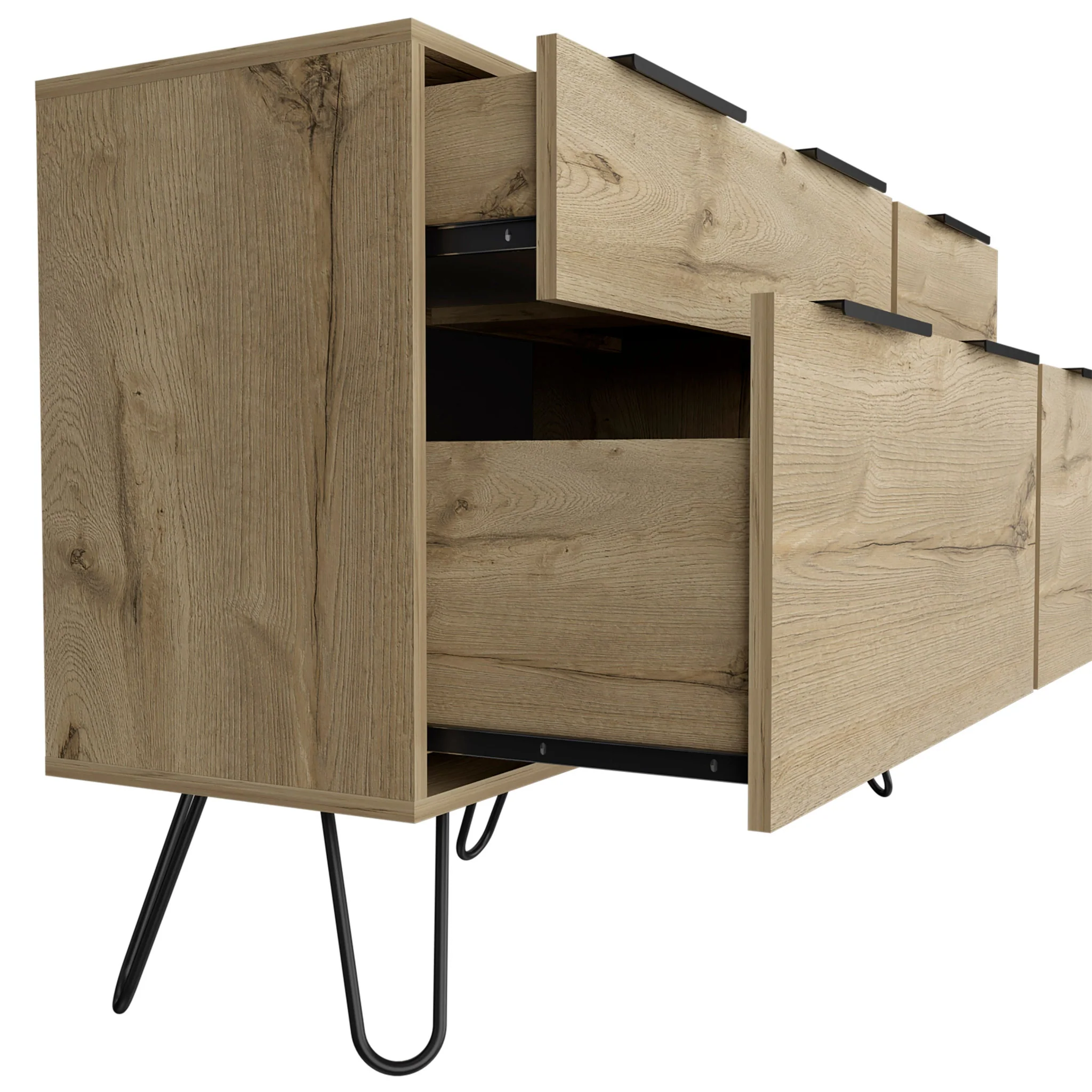 Brown and White Four Drawer Standard Chest By Homeroots - Image 13