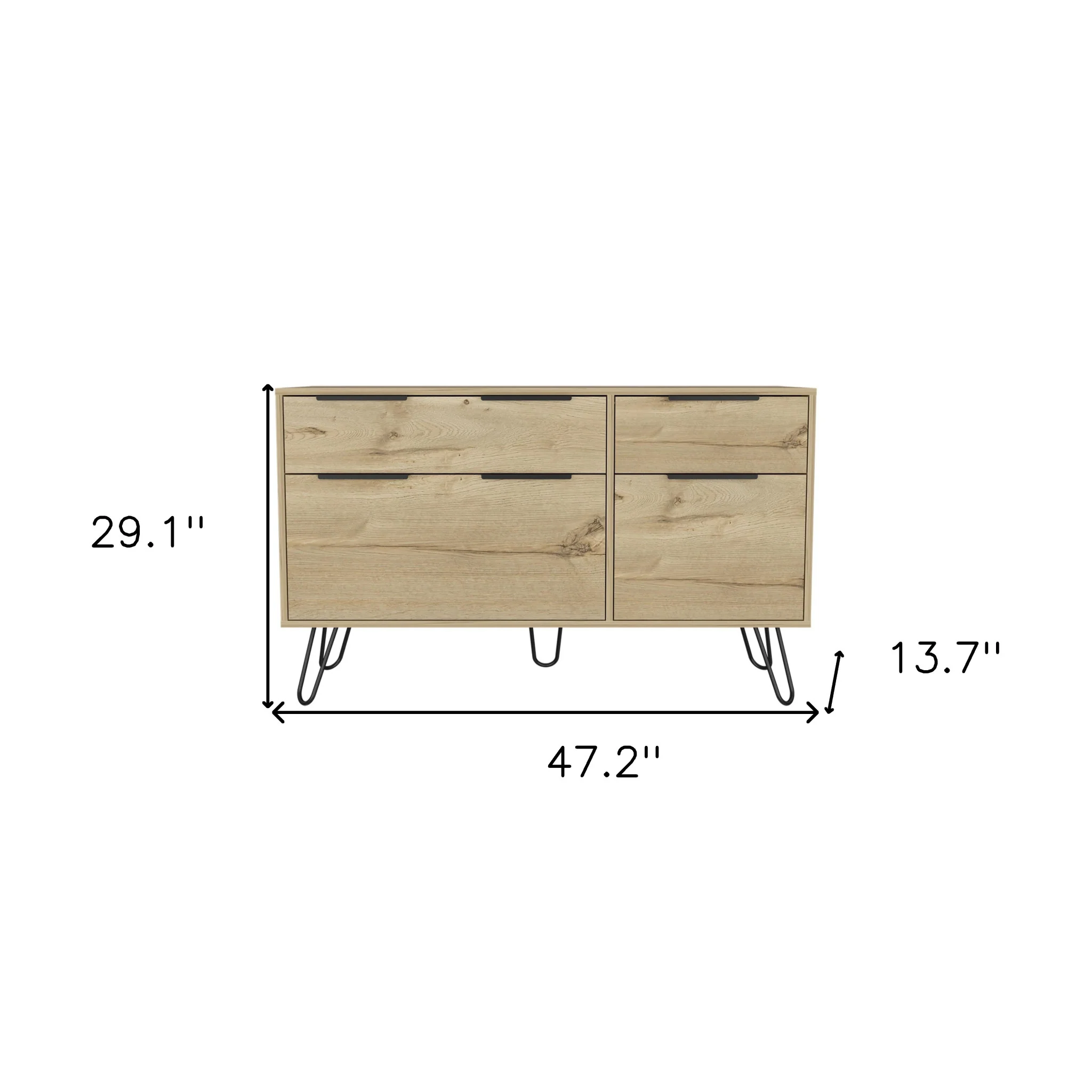 Brown and White Four Drawer Standard Chest By Homeroots - Image 14