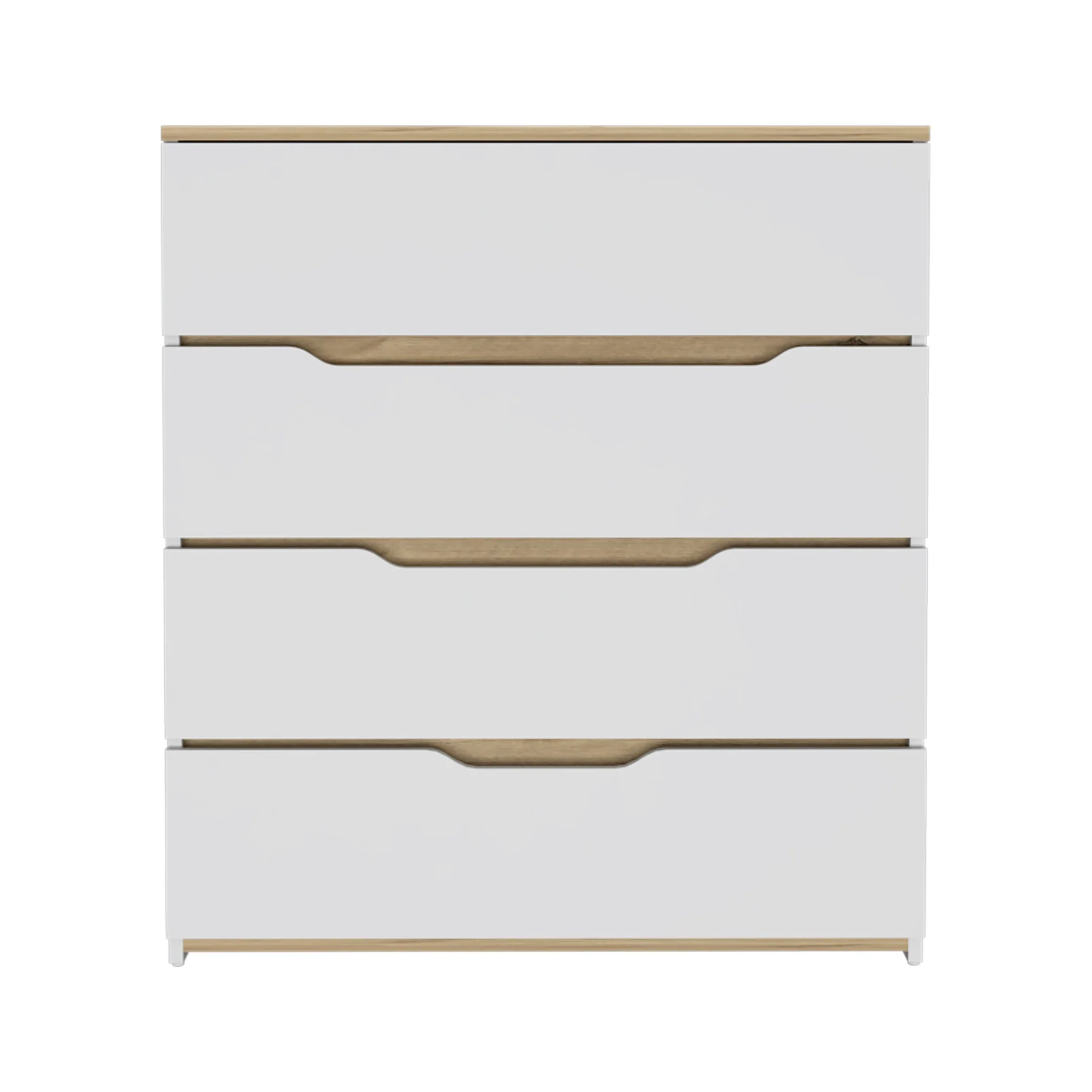 Brown and White Four Drawer Standard Chest By Homeroots - Image 2