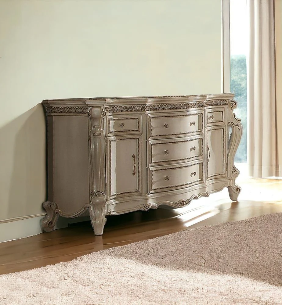 Brown and White Four Drawer Standard Chest By Homeroots - Image 3