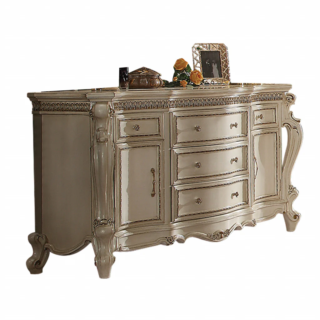 Brown and White Four Drawer Standard Chest By Homeroots - Image 5