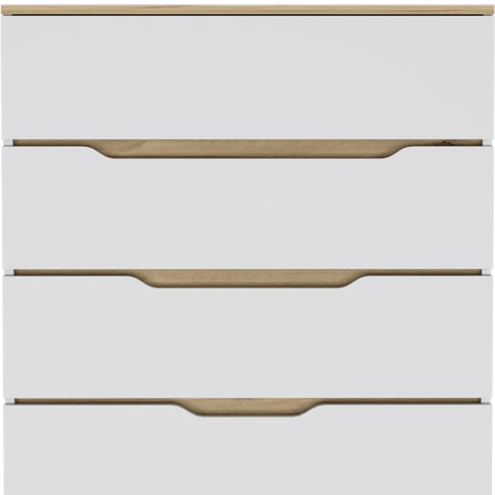 Brown and White Four Drawer Standard Chest By Homeroots - Image 6