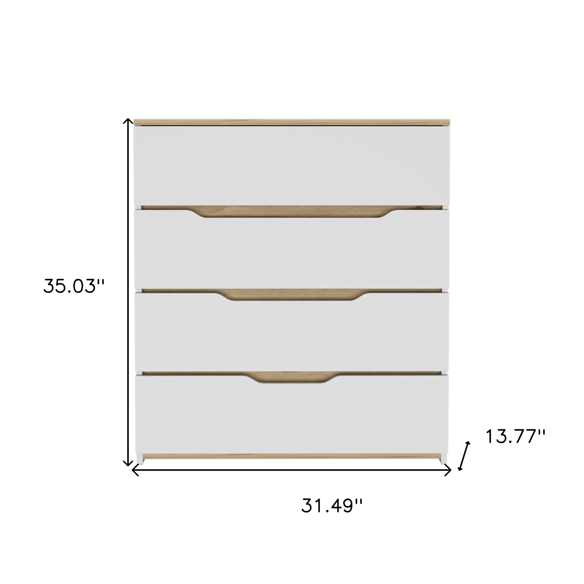Brown and White Four Drawer Standard Chest By Homeroots - Image 7