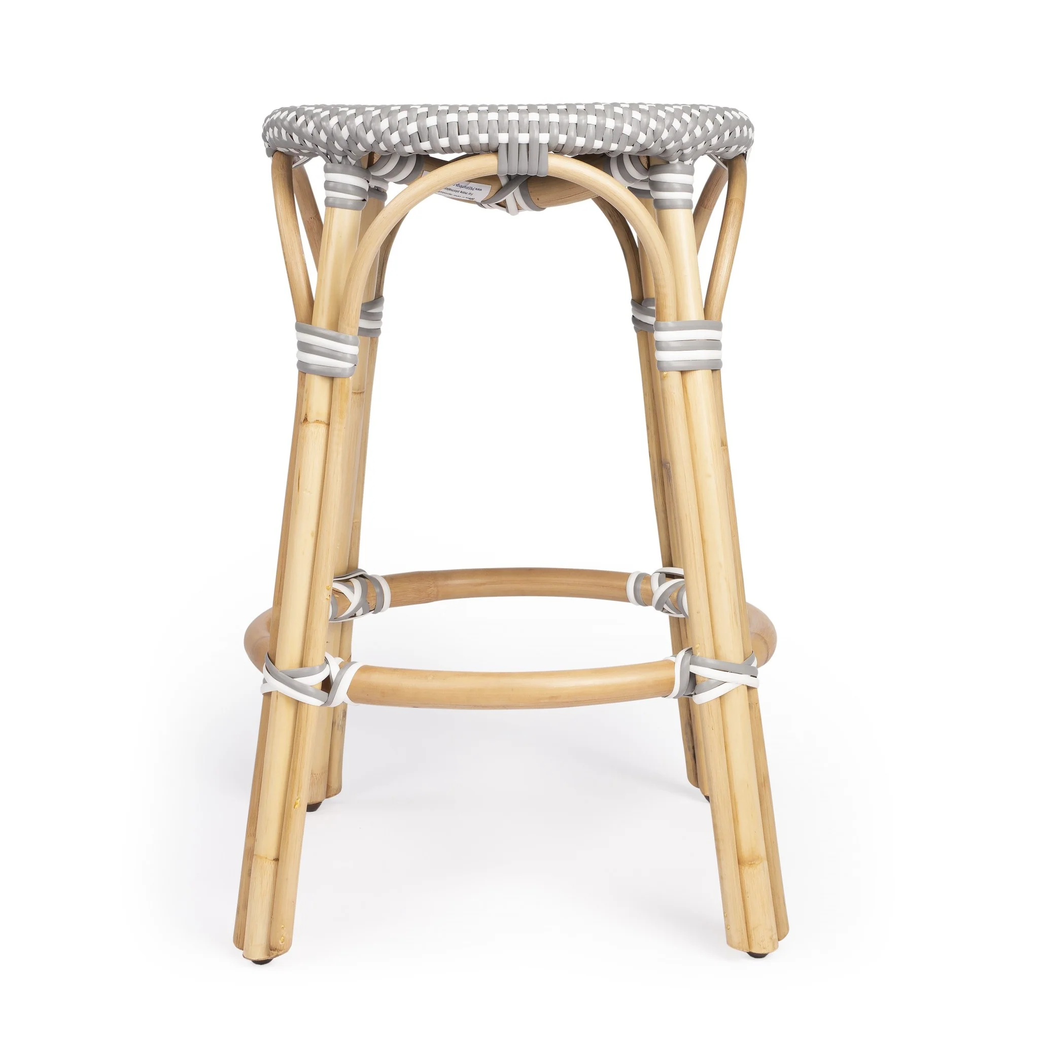 Brown And White Rattan Counter Stool By Homeroots - Image 11