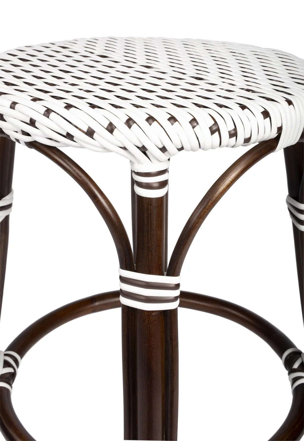 Brown And White Rattan Counter Stool By Homeroots - Image 5