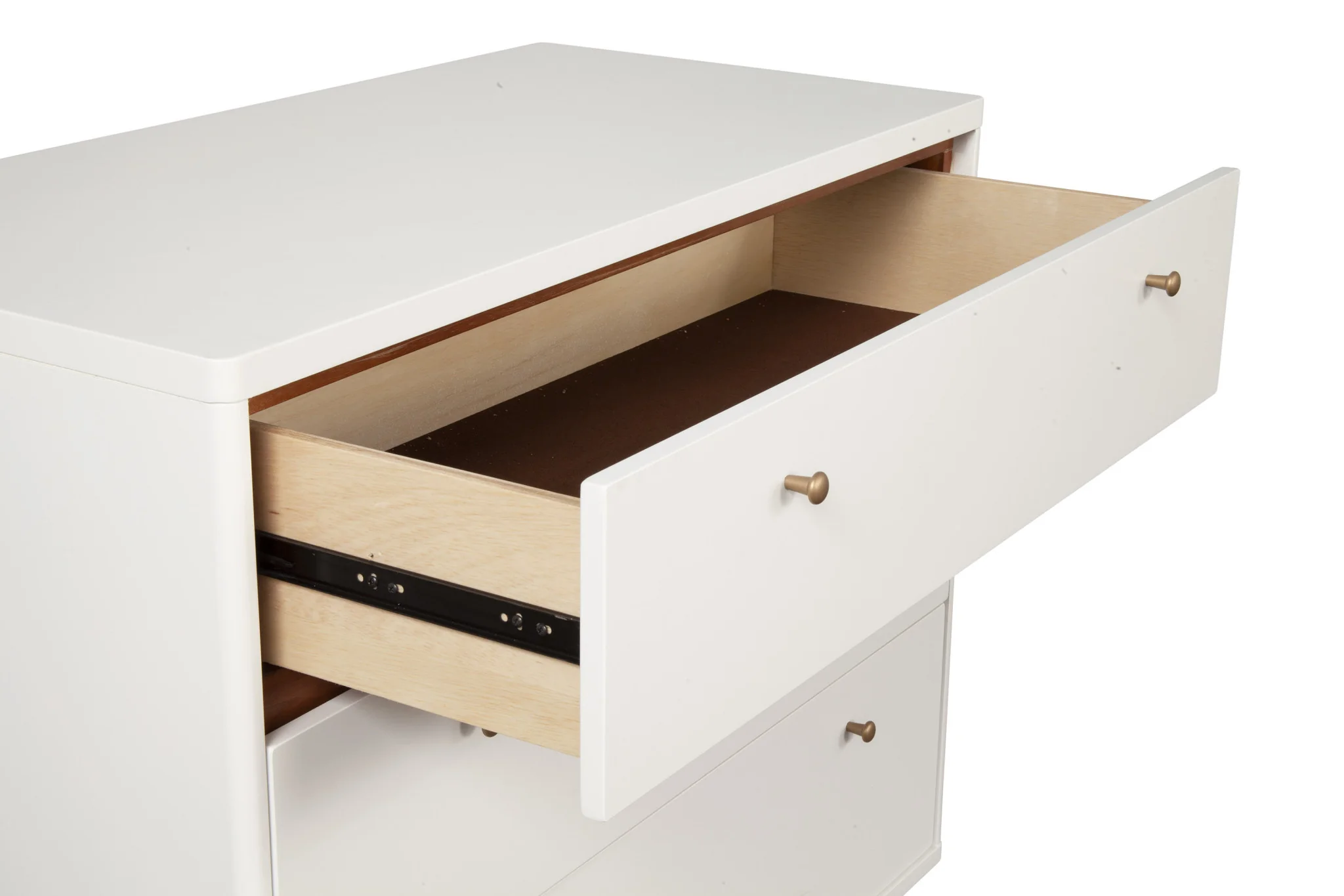 Brown and White Solid Wood Three Drawer Chest By Homeroots - Image 5
