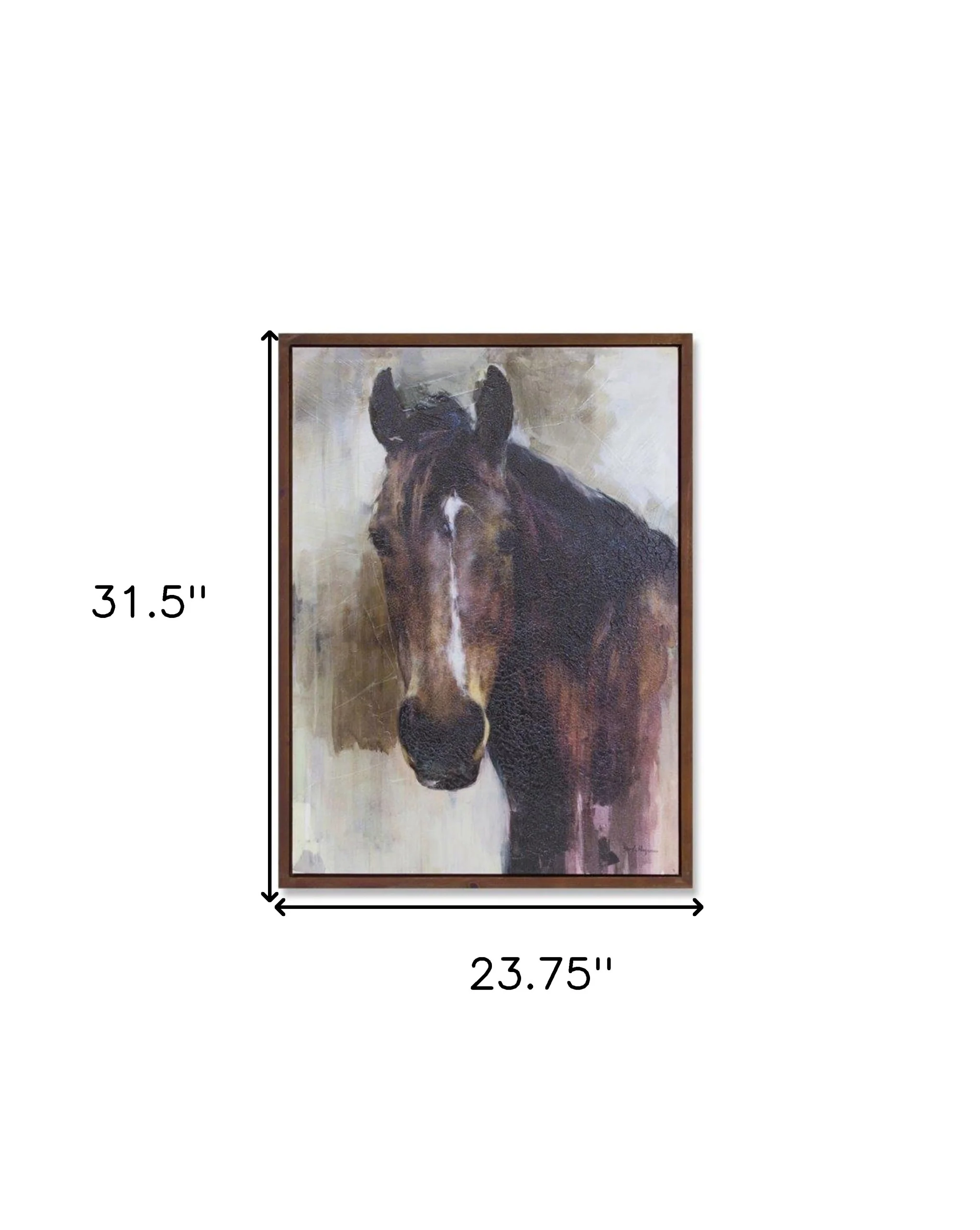 Brown Black And White Horse Wood Framed Art By Homeroots - Image 5