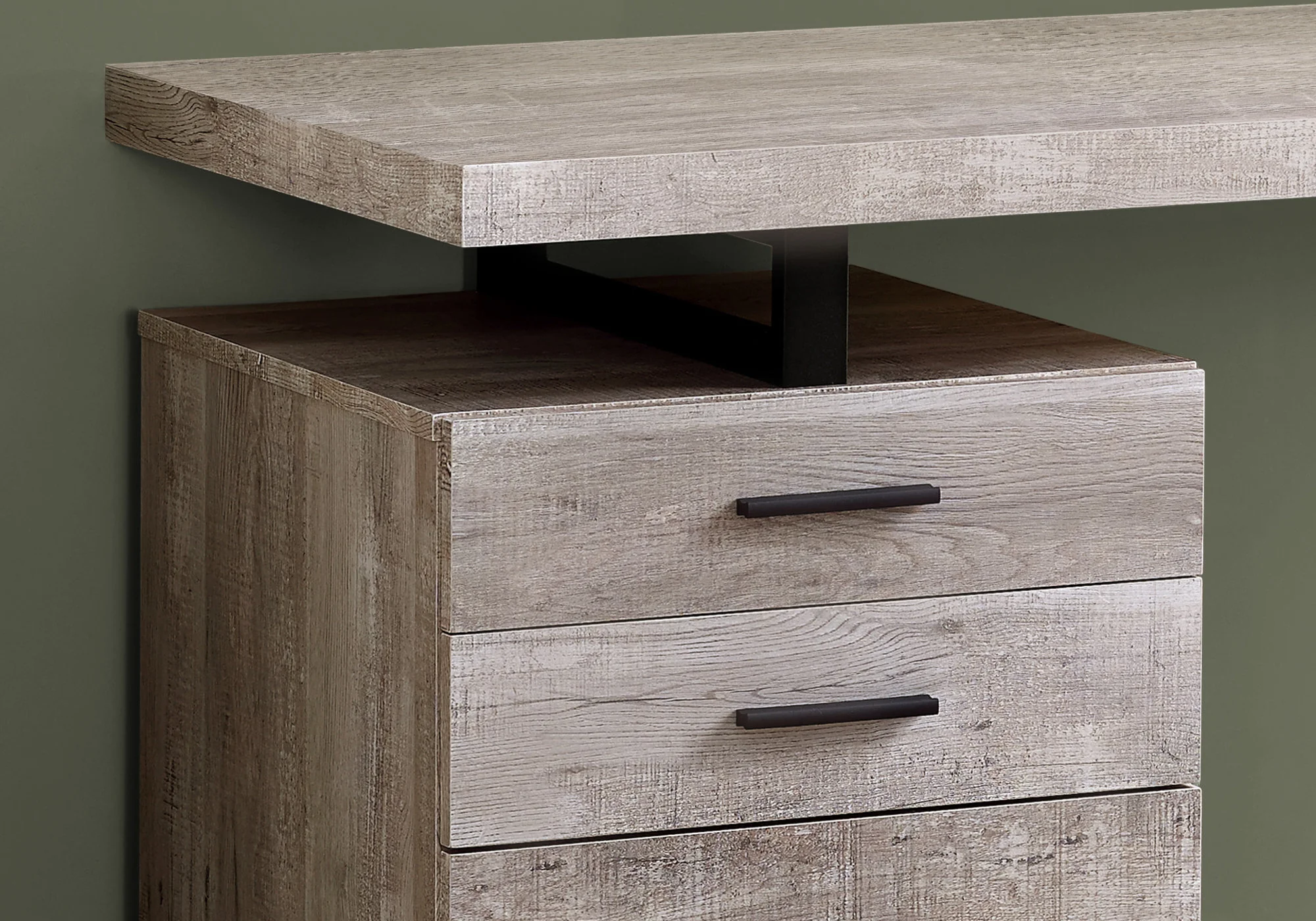 Brown Black Particle Board Hollow Core Metal Computer Desk By Homeroots - 333509 - Image 11